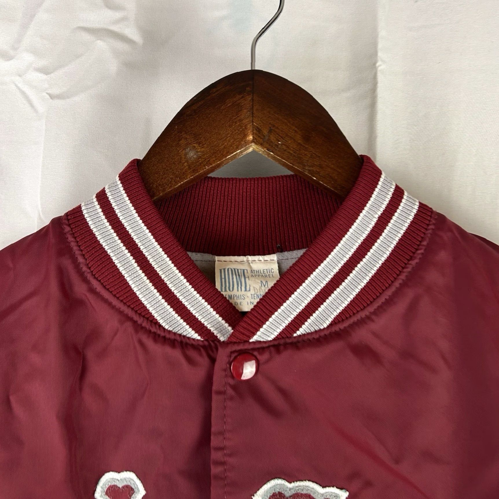 Vintage VINTAGE Howe Athletic Jacket Oilers Red Made in USA Mens Medium 80s 90s Sn ap? Size US M / EU 48-50 / 2 - 3 Thumbnail