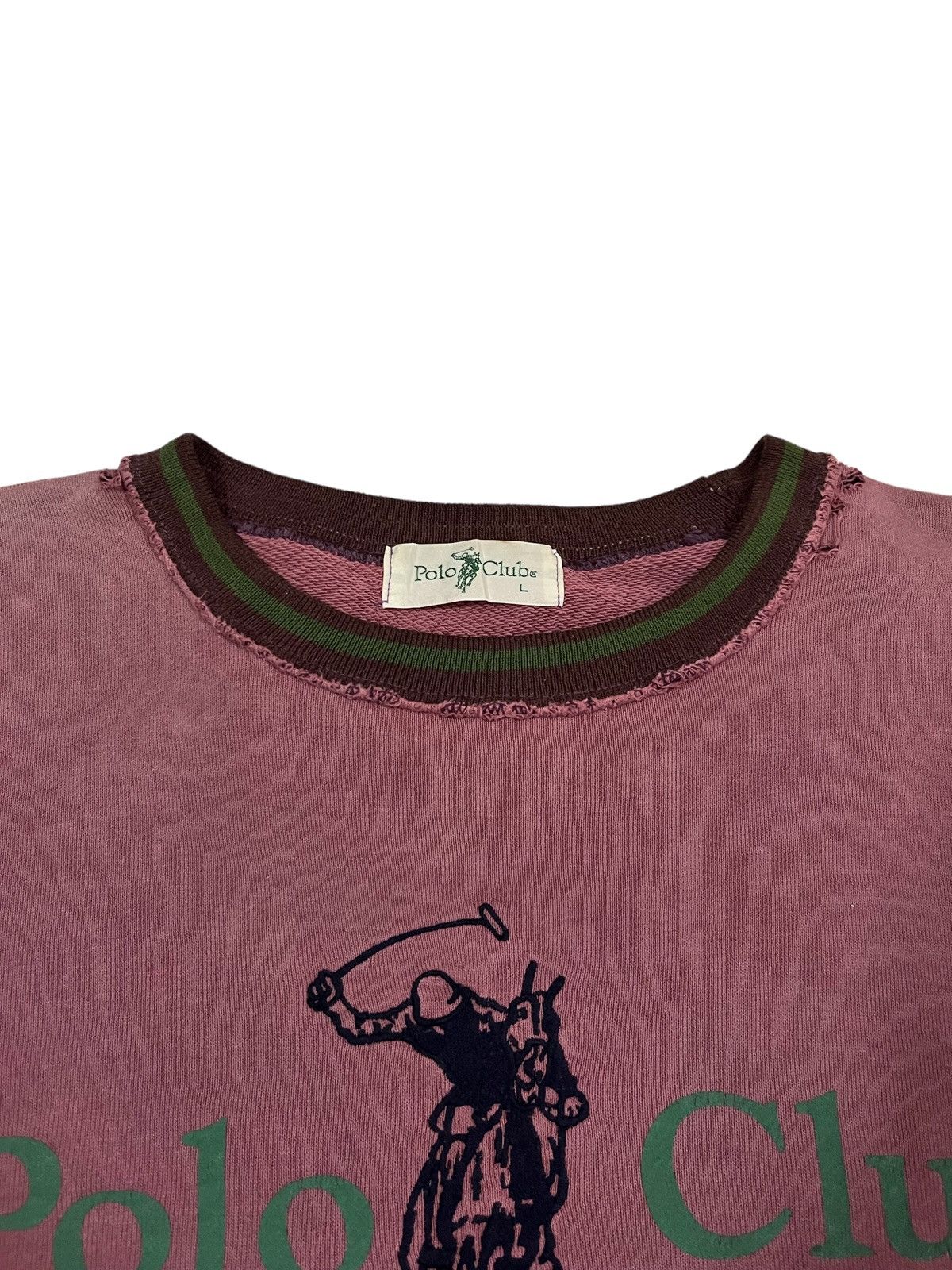 Beverly Hills Polo Club Vintage Trashed Polo Club Big Logo Distressed Ringer Sweater Size US L / EU 52-54 / 3 - 14 Thumbnail