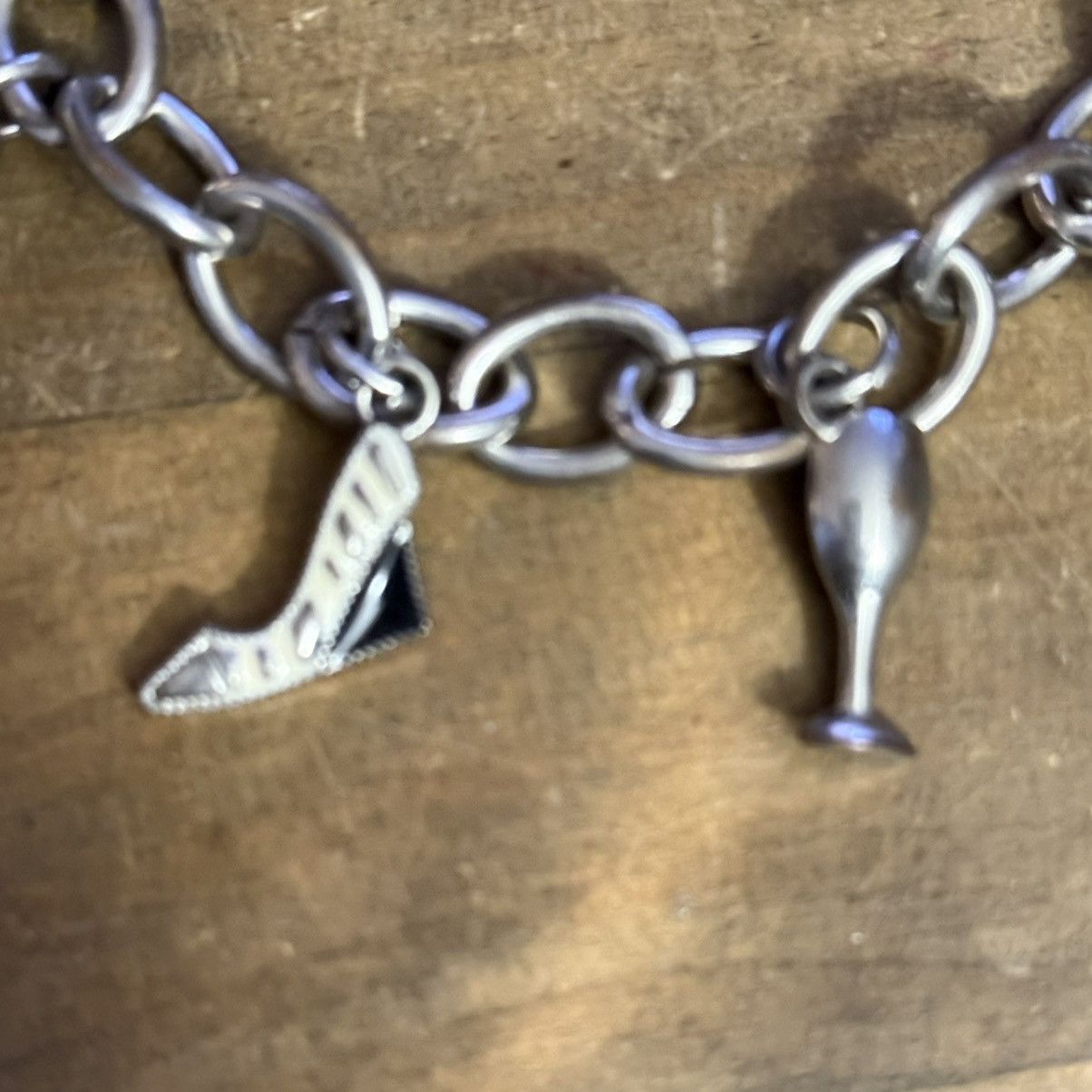 Other Chunky silver tone glam theme charm toggle bracelet Size ONE SIZE - 3 Thumbnail