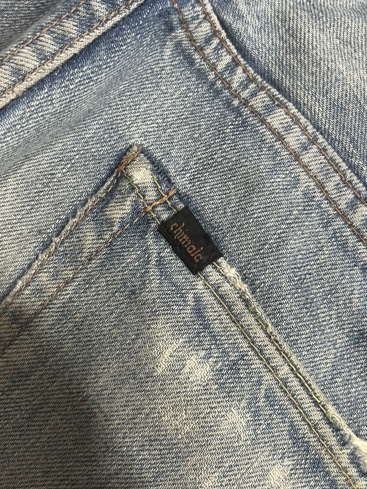 Chimala Japanese Brand Chimala Blue Washed Distressed Selvedge Jeans Size US 29 - 11 Thumbnail
