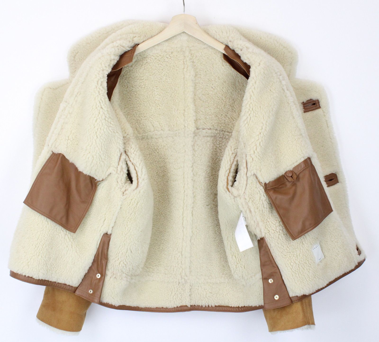 Sandro SANDRO Royal Jacket Women's LARGE Shearling Button Up Size L / US 10 / IT 46 - 2 Thumbnail