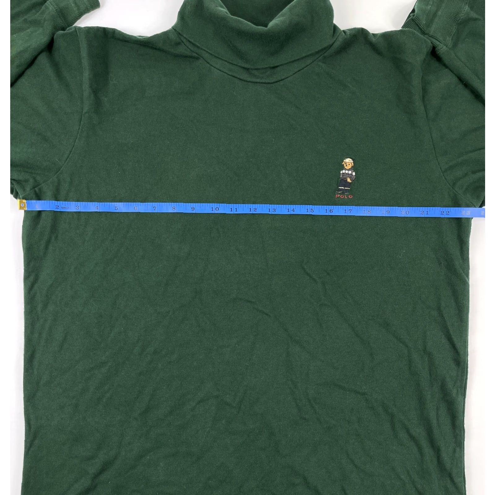 Polo Ralph Lauren VINTAGE Polo Ralph Lauren Bear Turtleneck Shirt Men L Green 90s Ski Country Stadium Sport Embroidered Logo Mens Size US L / EU 52-54 / 3 - 5 Thumbnail