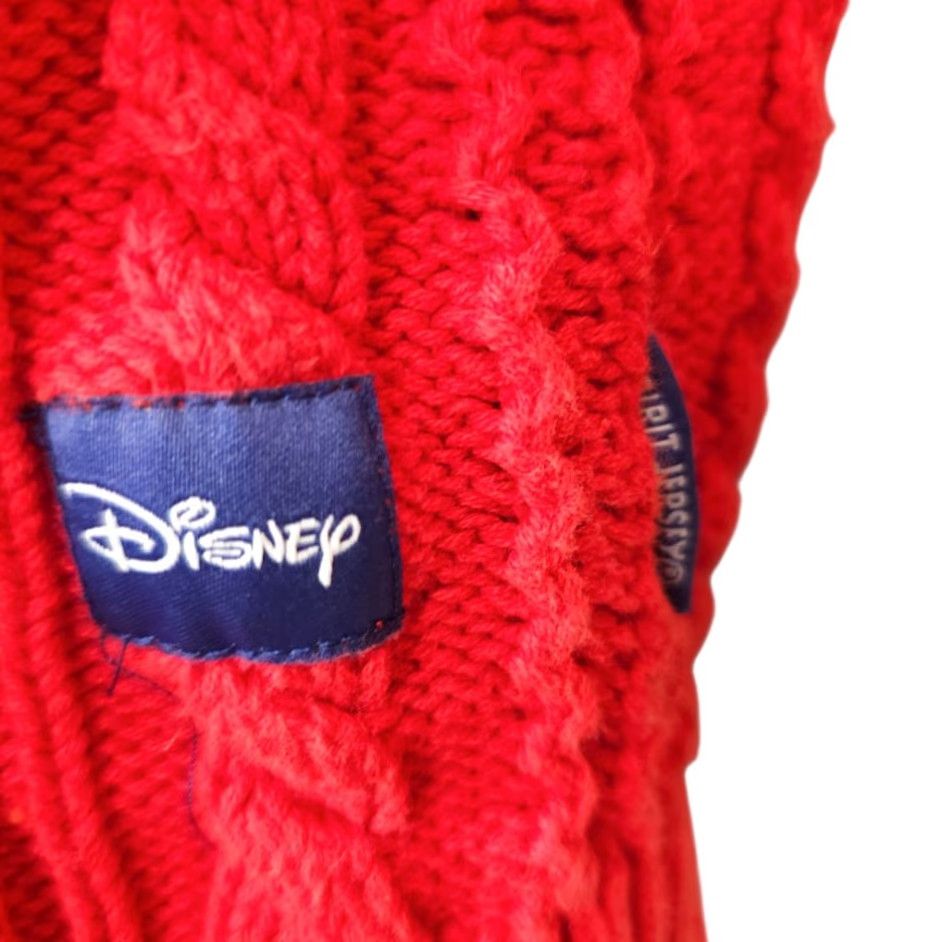 Disney Walt Disney World Cable Knit Sweater Mens XS Red Spirit Jersey Jumper Size US XS / EU 42 / 0 - 6 Thumbnail