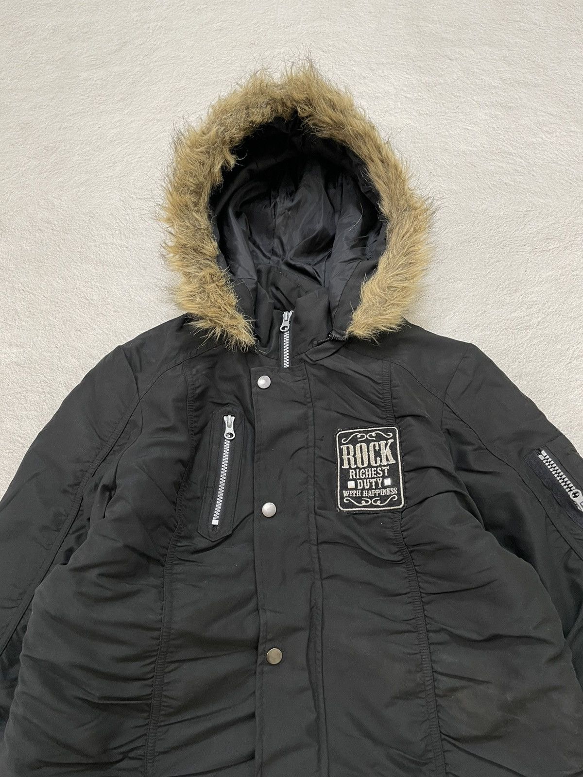 Japanese Brand 00s Rock Richey Heavy Fur Hooded Parka Jacket Military Y2K Size US M / EU 48-50 / 2 - 2 Thumbnail