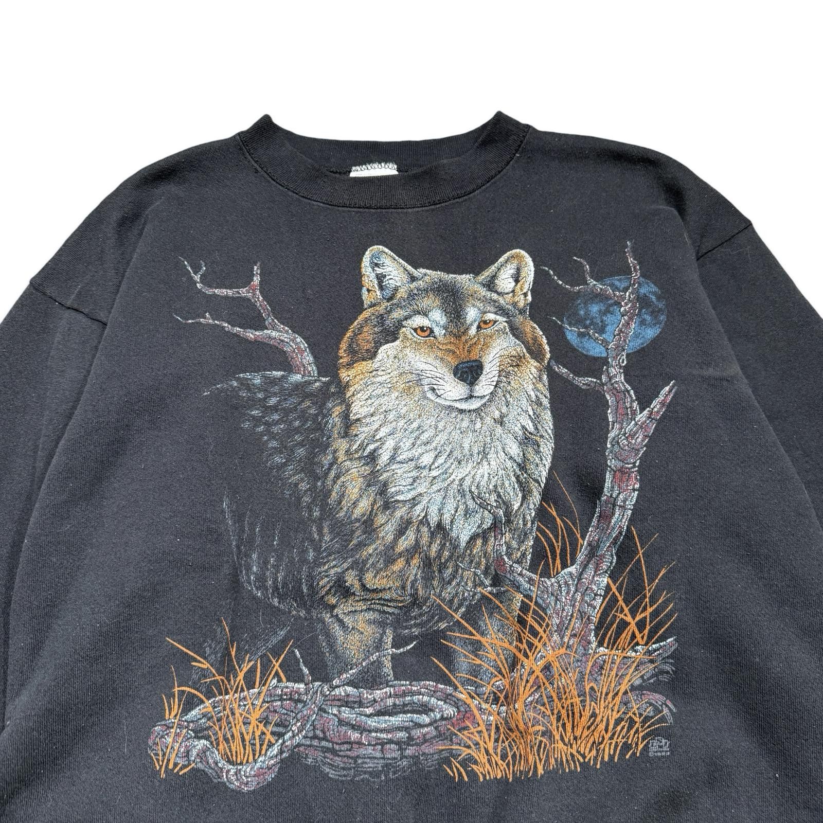Tultex Vintage Wolf Nature Tultex 90s Crewneck Sweatshirt Size US XL / EU 56 / 4 - 2 Thumbnail