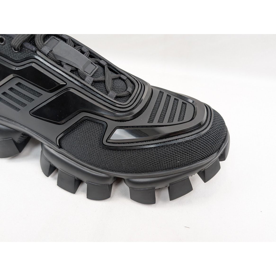 Prada o1rshd1 Cloudbust Thunder Rubber Knit Sneakers in Nero Size US 12 / EU 45 - 3 Thumbnail