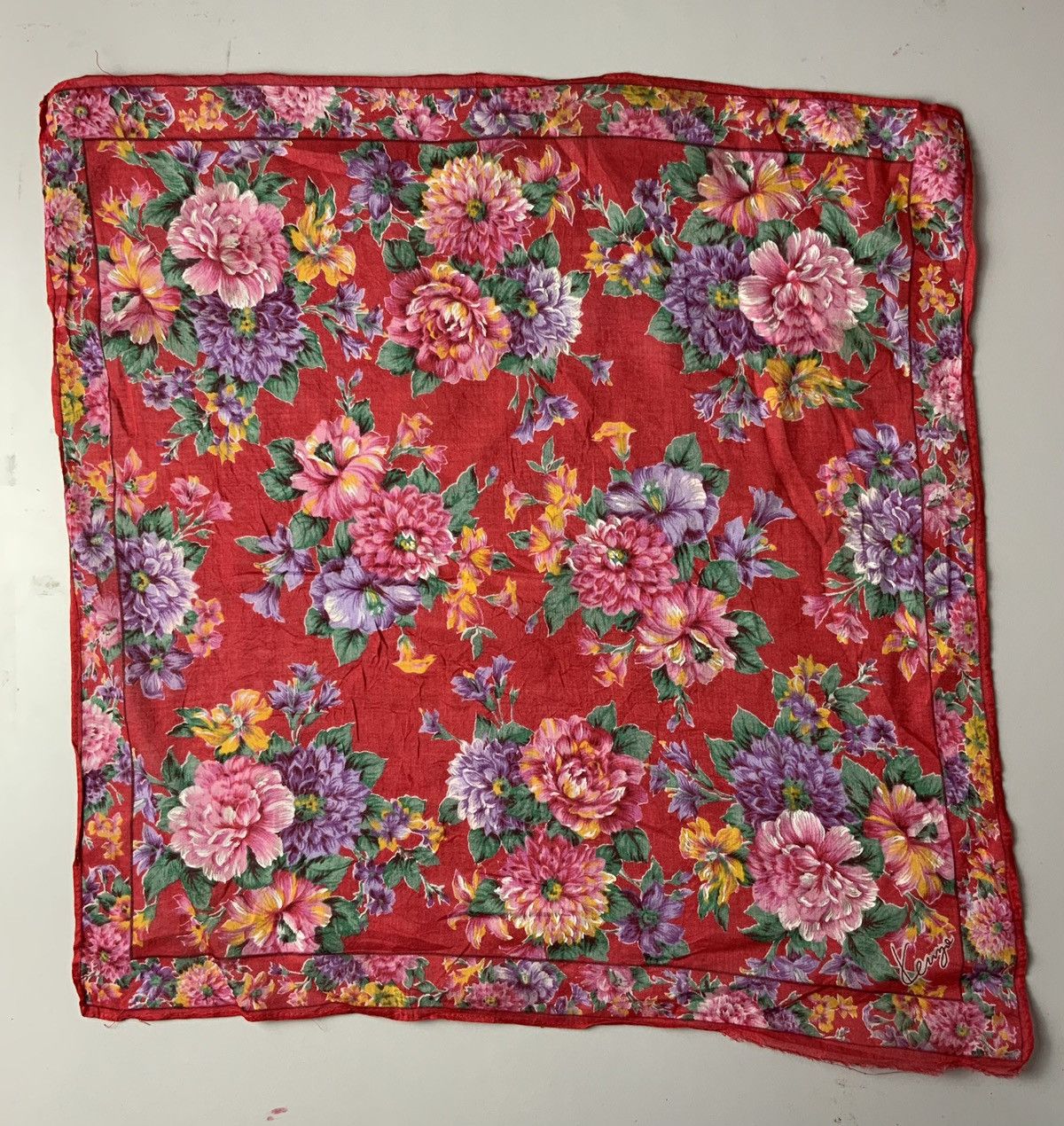 Kenzo Kenzo Flower Art Bandana Handkerchief Size ONE SIZE - 4 Thumbnail