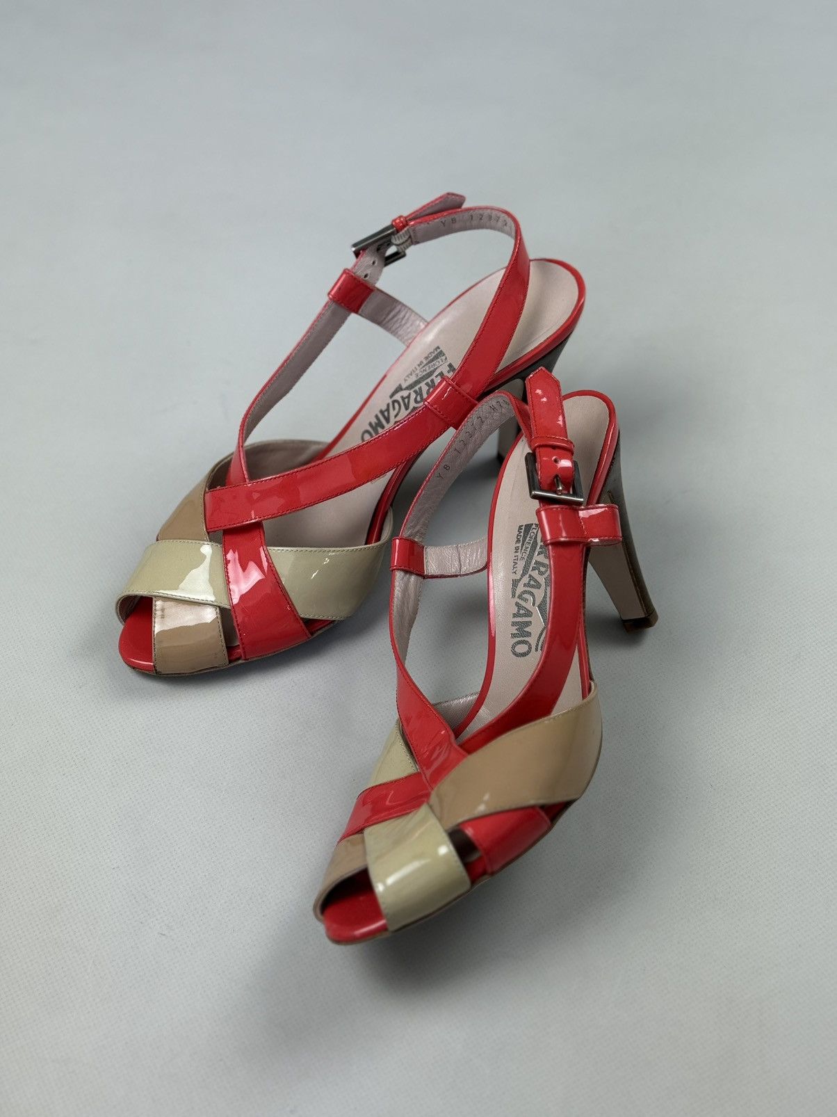 Salvatore Ferragamo Salvatore Ferragamo Ladies Leather Strappy Heels Shoes Size US 7.5 / IT 37.5 - 17 Thumbnail