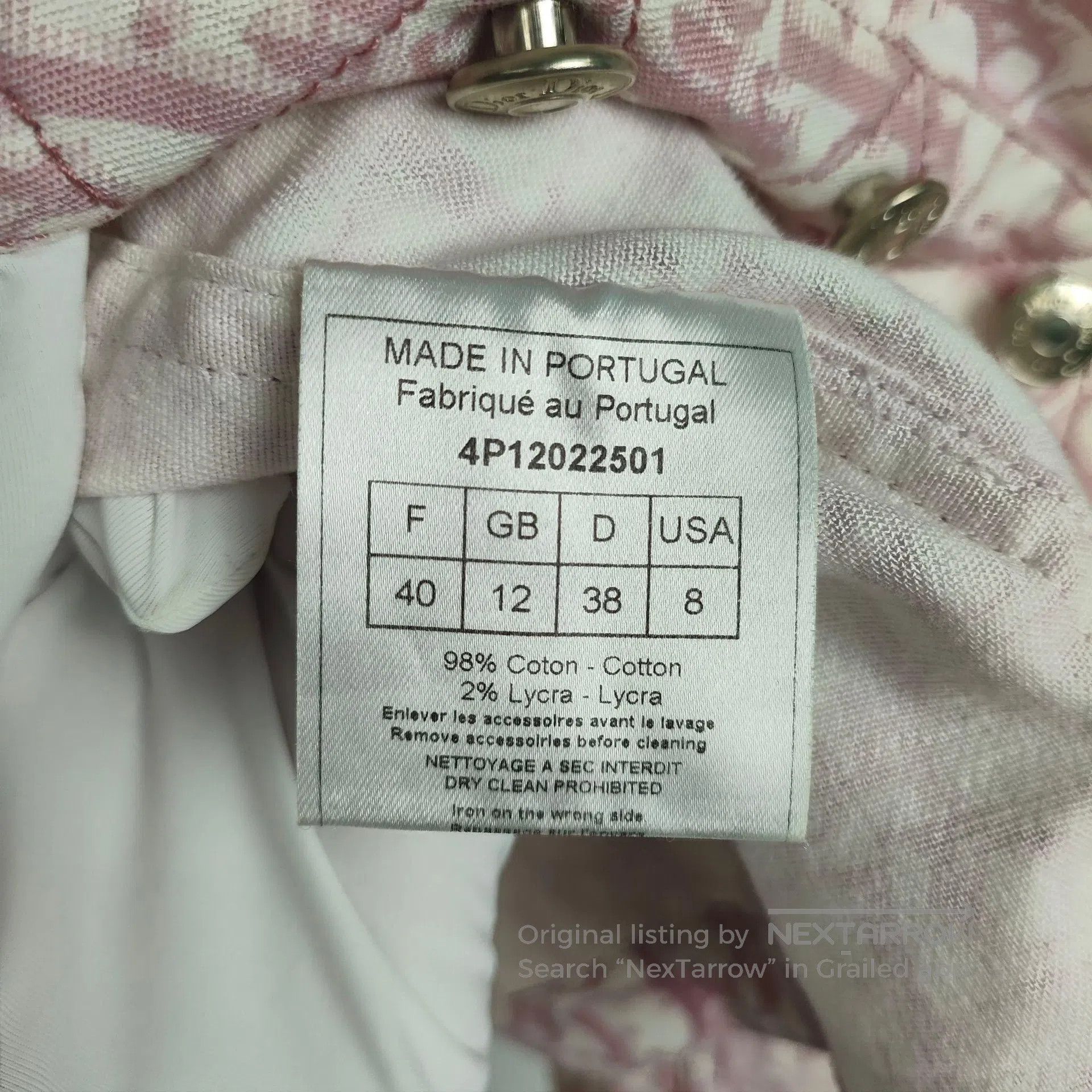 Dior Dior Cherry Blossom Pink Full Print Denim Jacket| Size S / US 4 / IT 40 - 7 Thumbnail