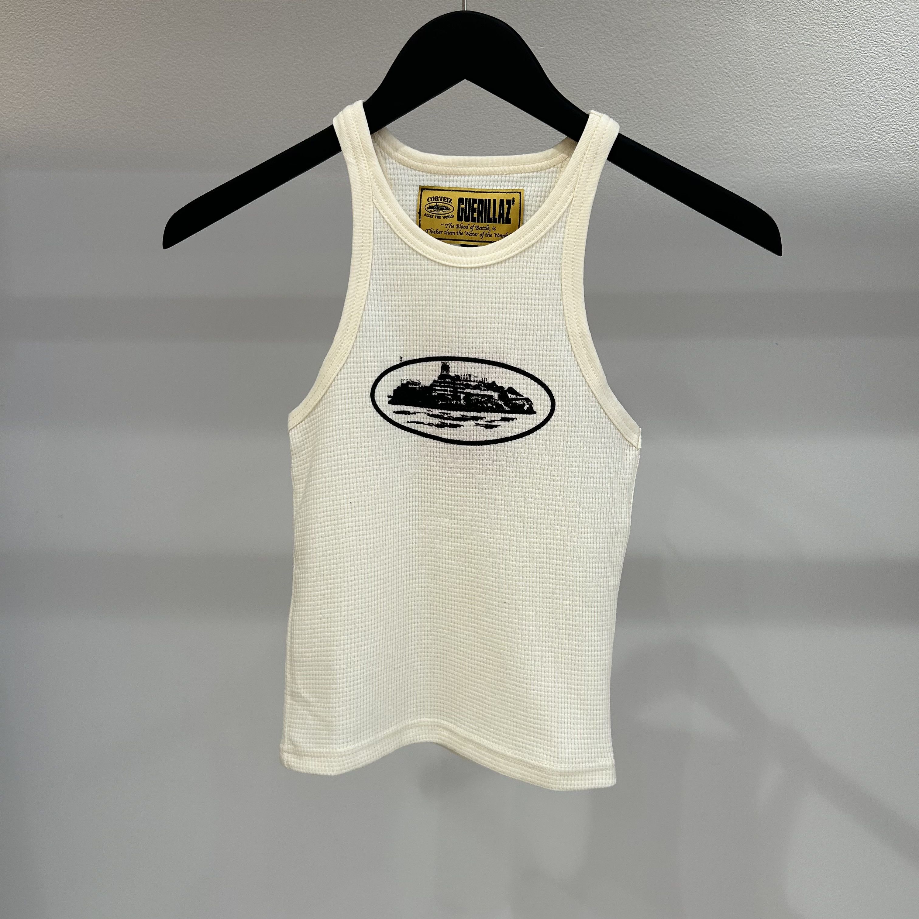 image of Corteiz Alcatraz Tank Top (Women's) White / Black in White/Black (Size Small)