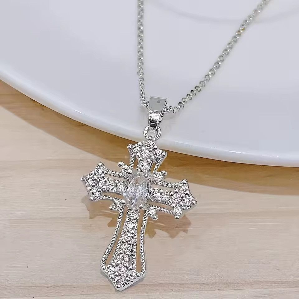 Japanese Brand Gothic Cross Necklace - Y2K Goth Pendant Size ONE SIZE - 3 Thumbnail