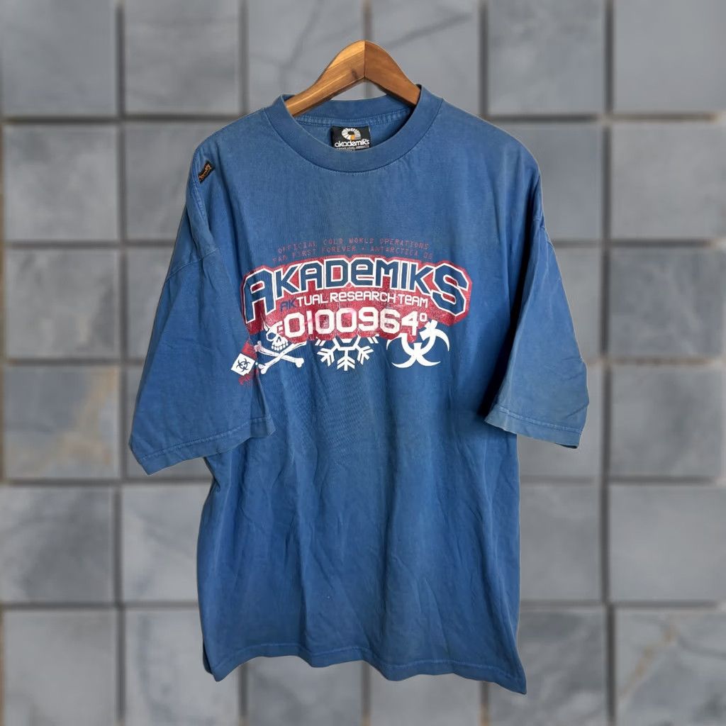Akademiks VINTAGE Y2K Akademiks Crew Neck T-Shirt Mens Size 2XL Blue Size US XXL / EU 58 / 5 - 1 Thumbnail