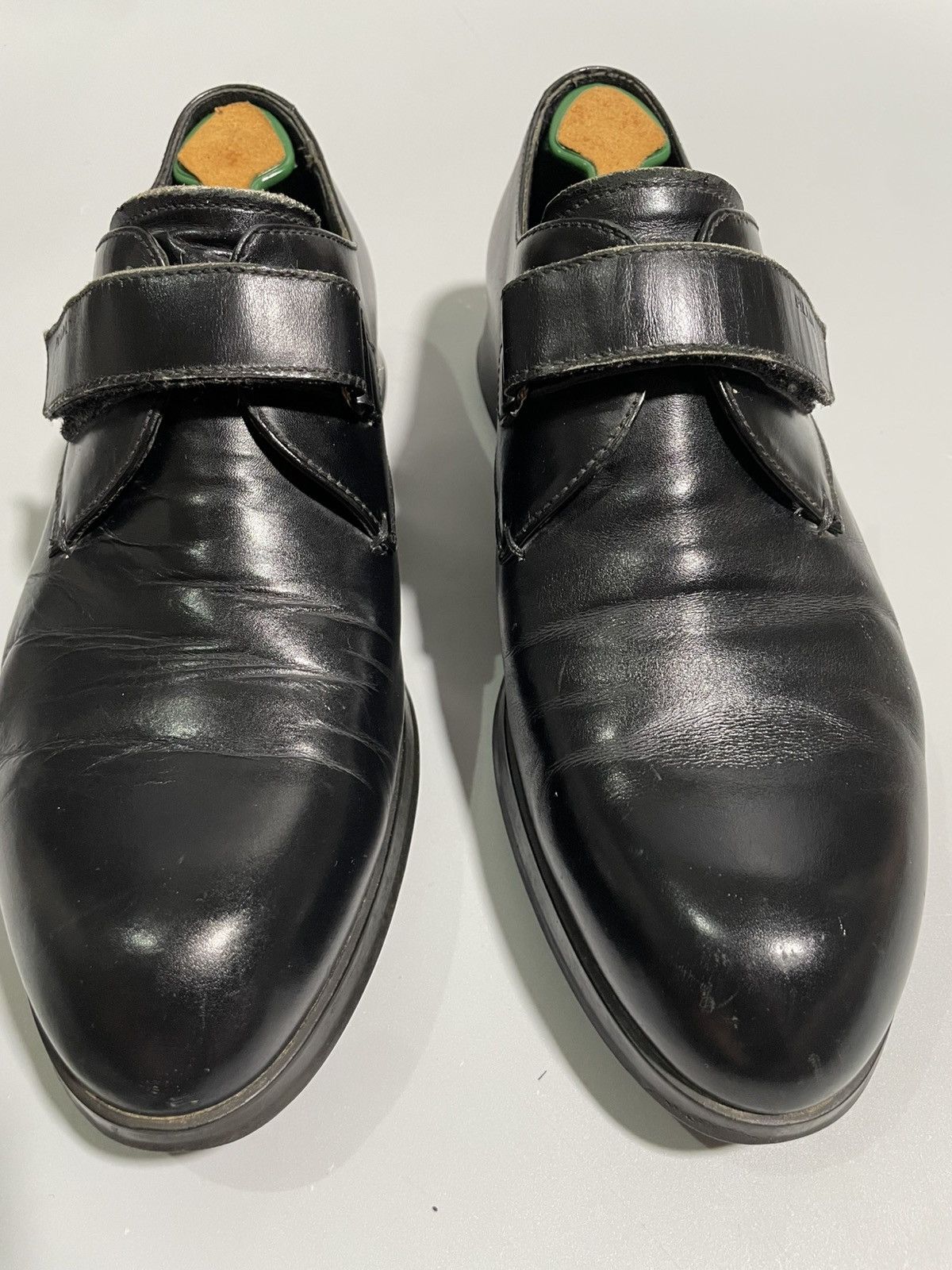 Prada Prada Black Leather Velcro Strap Derby Shoes Size US 6.5 / EU 39-40 - 7 Thumbnail