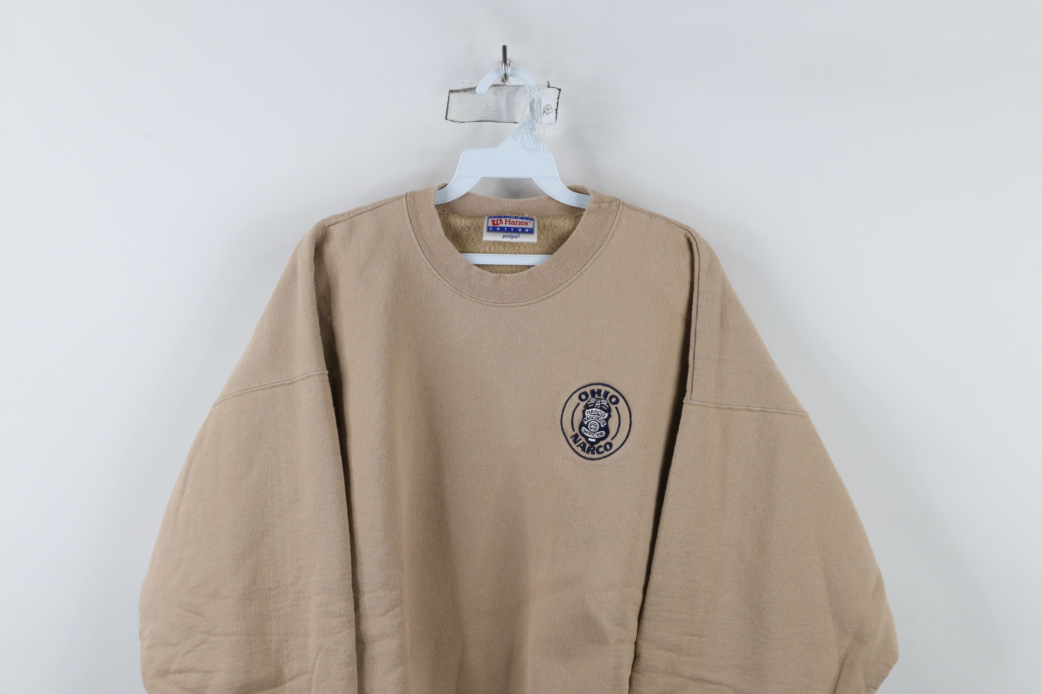 Vintage Vintage 90s Ohio Narco Officer Crewneck Sweatshirt Beige Size US XL / EU 56 / 4 - 2 Thumbnail