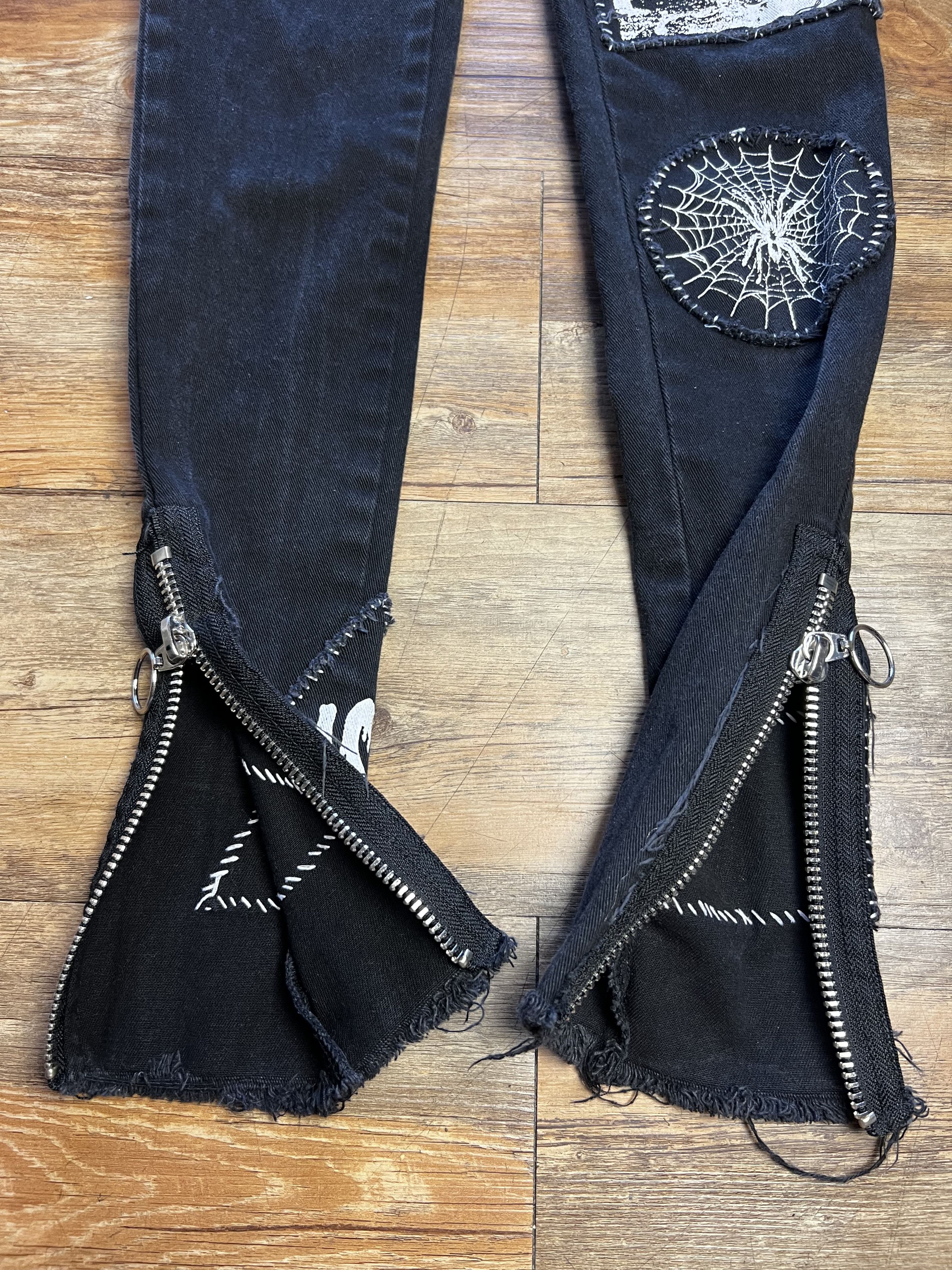 Current Mood Dolls Kill Current Mood Patchwork Lace Up Front Skinny Jeans Size 22" - 7 Thumbnail