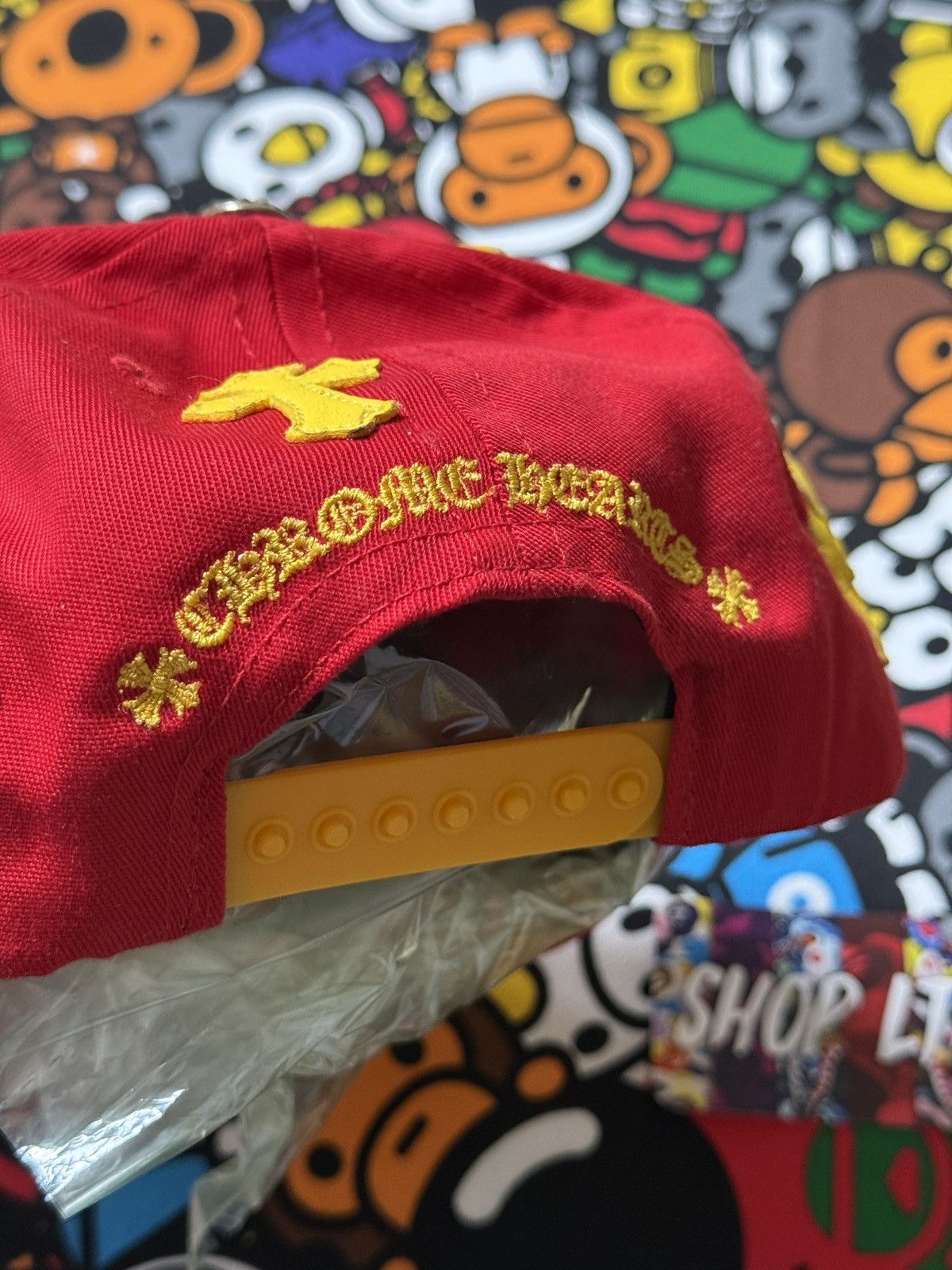 Chrome Hearts Chrome Hearts Red Embroidered Cross Patches Snapback Hat Size ONE SIZE - 5 Thumbnail