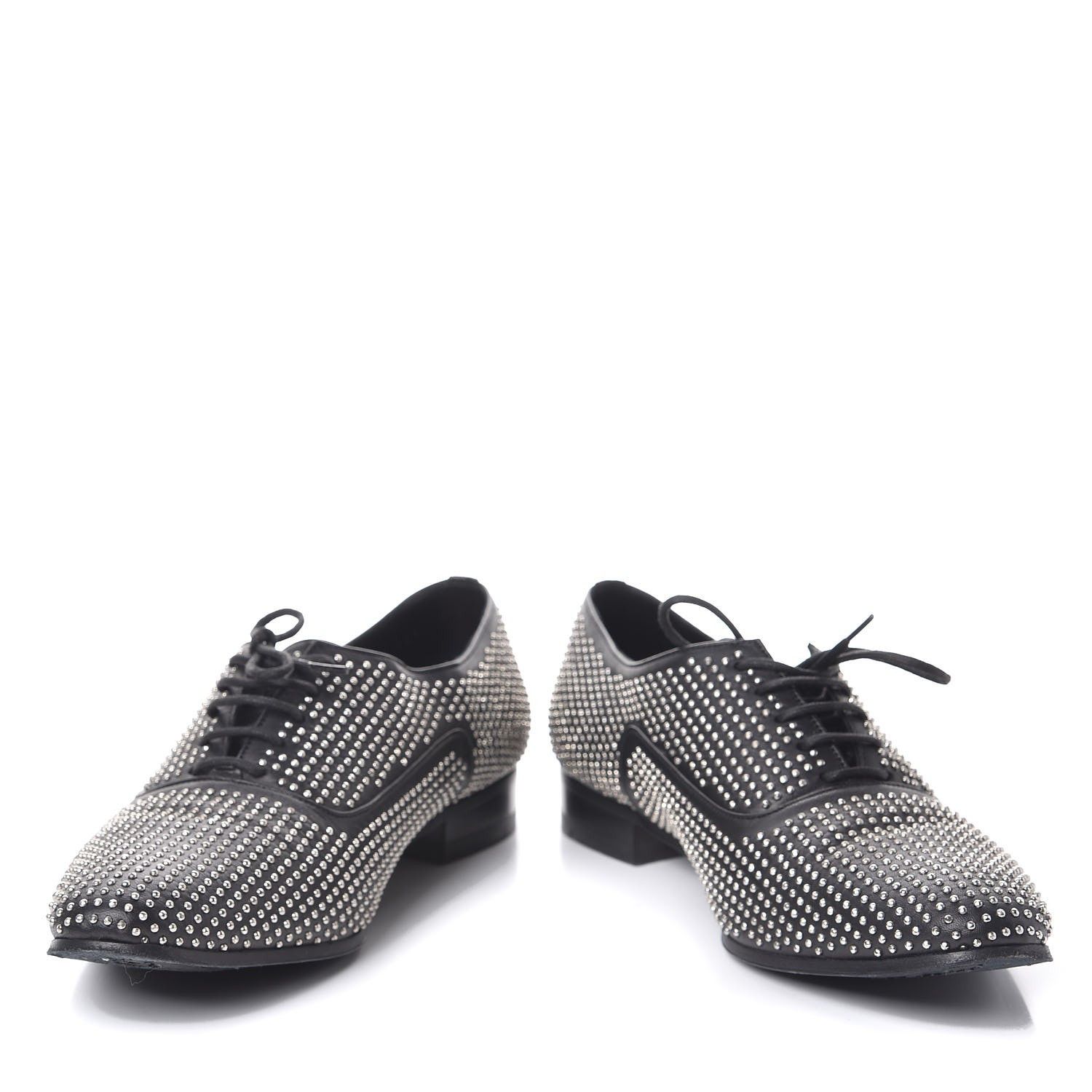 Saint Laurent Paris o1s1wg111224 Vadim 20 Studded Leather Oxfords Loafers Black Size US 12 / EU 45 - 4 Thumbnail