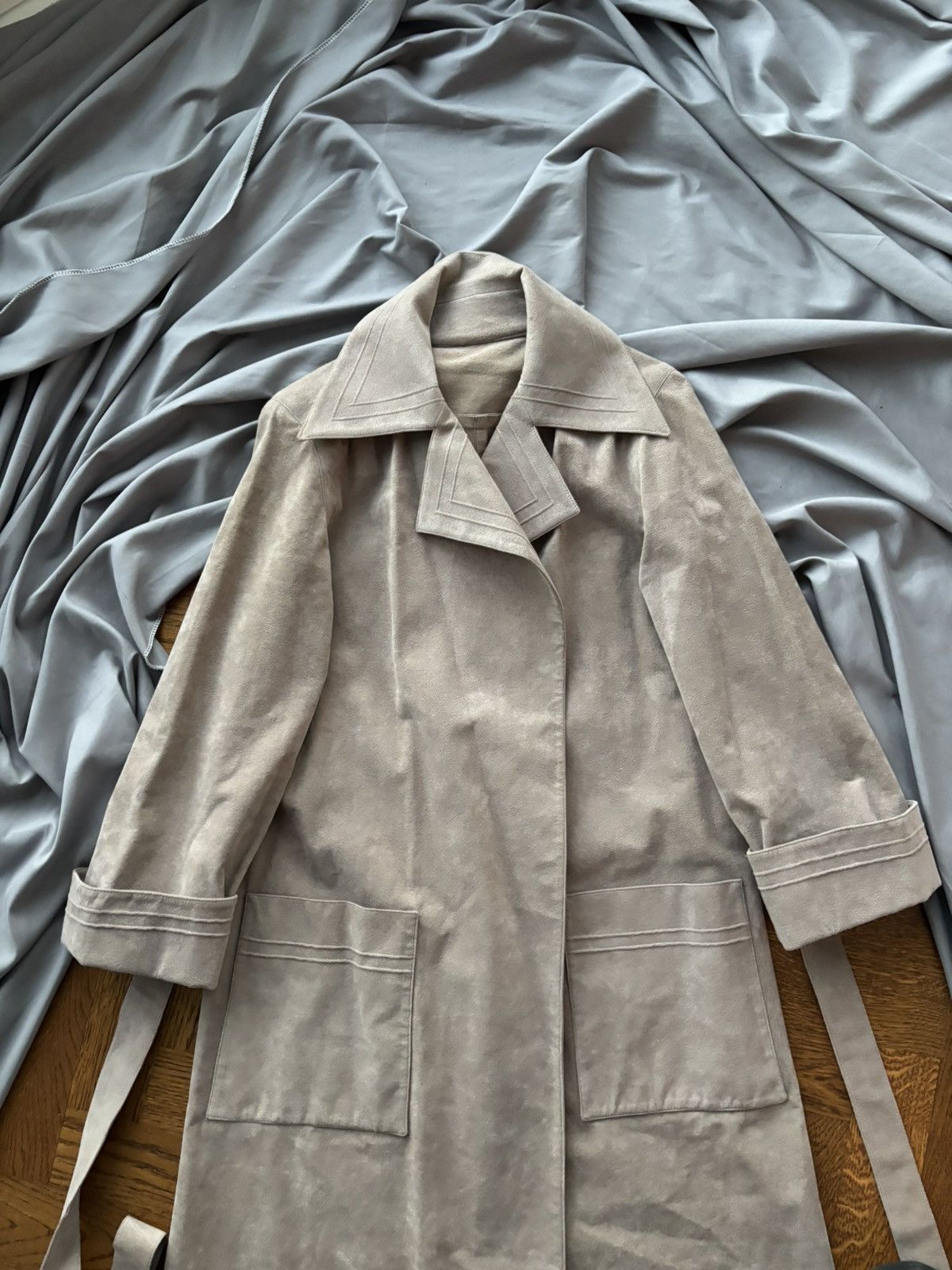 Holt Renfrew × Vintage 1970s Ultrasuede Trench Coat Vintage Holtz Renfrew Duster Size M / US 6-8 / IT 42-44 - 6 Thumbnail