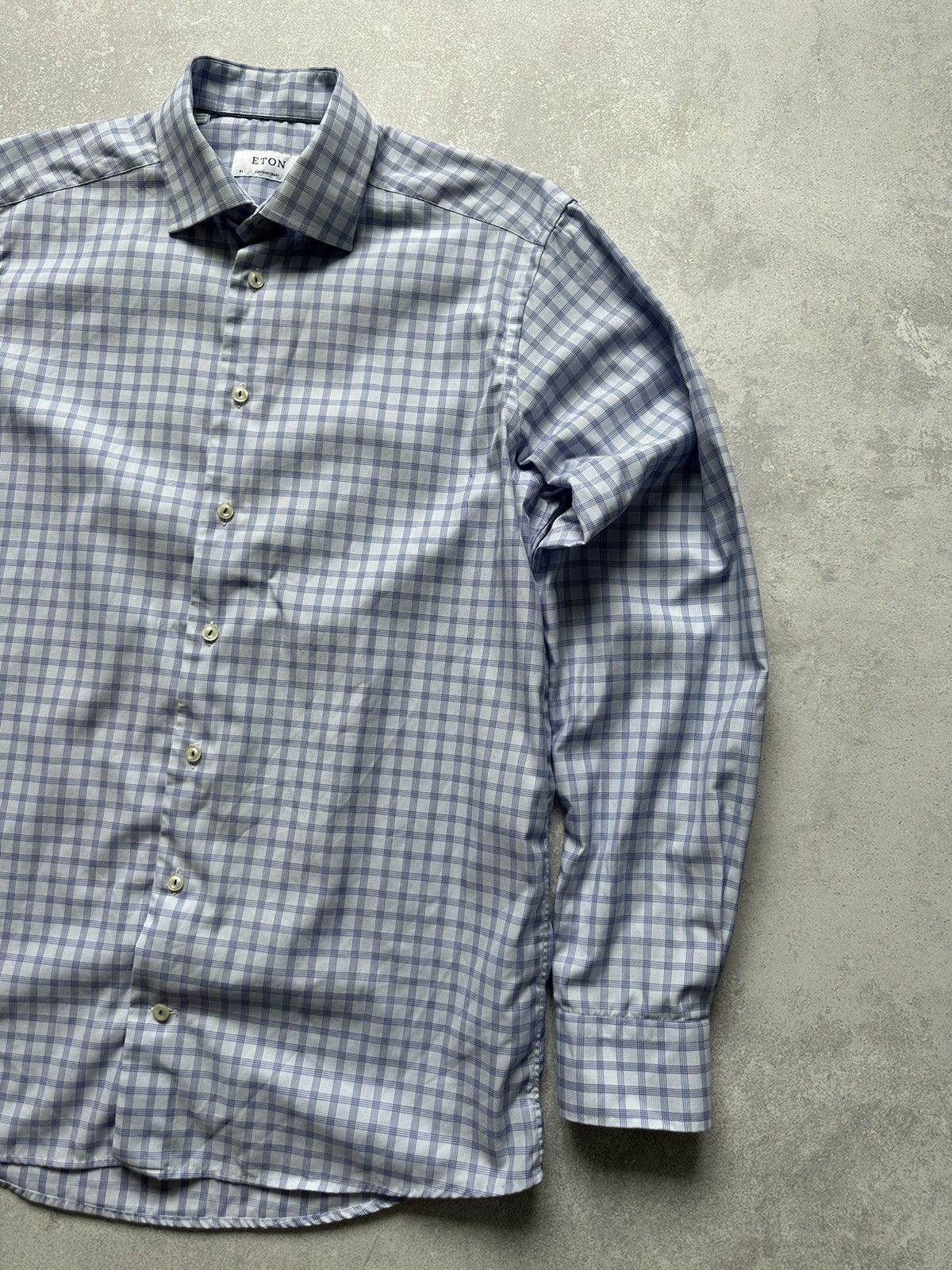 Eton ETON Slim Blue Long Sleeve Button Down Shirt Size 41 / 16 Size US L / EU 52-54 / 3 - 2 Thumbnail