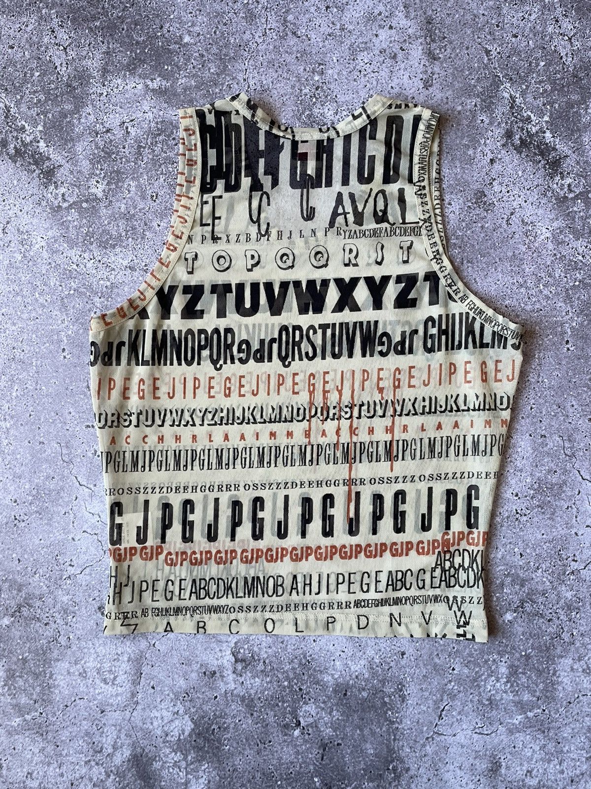 Jean Paul Gaultier Jean Paul Gaultier Archive Y2K Alphabet Mesh Tank Top Rare Size M / US 6-8 / IT 42-44 - 3 Thumbnail