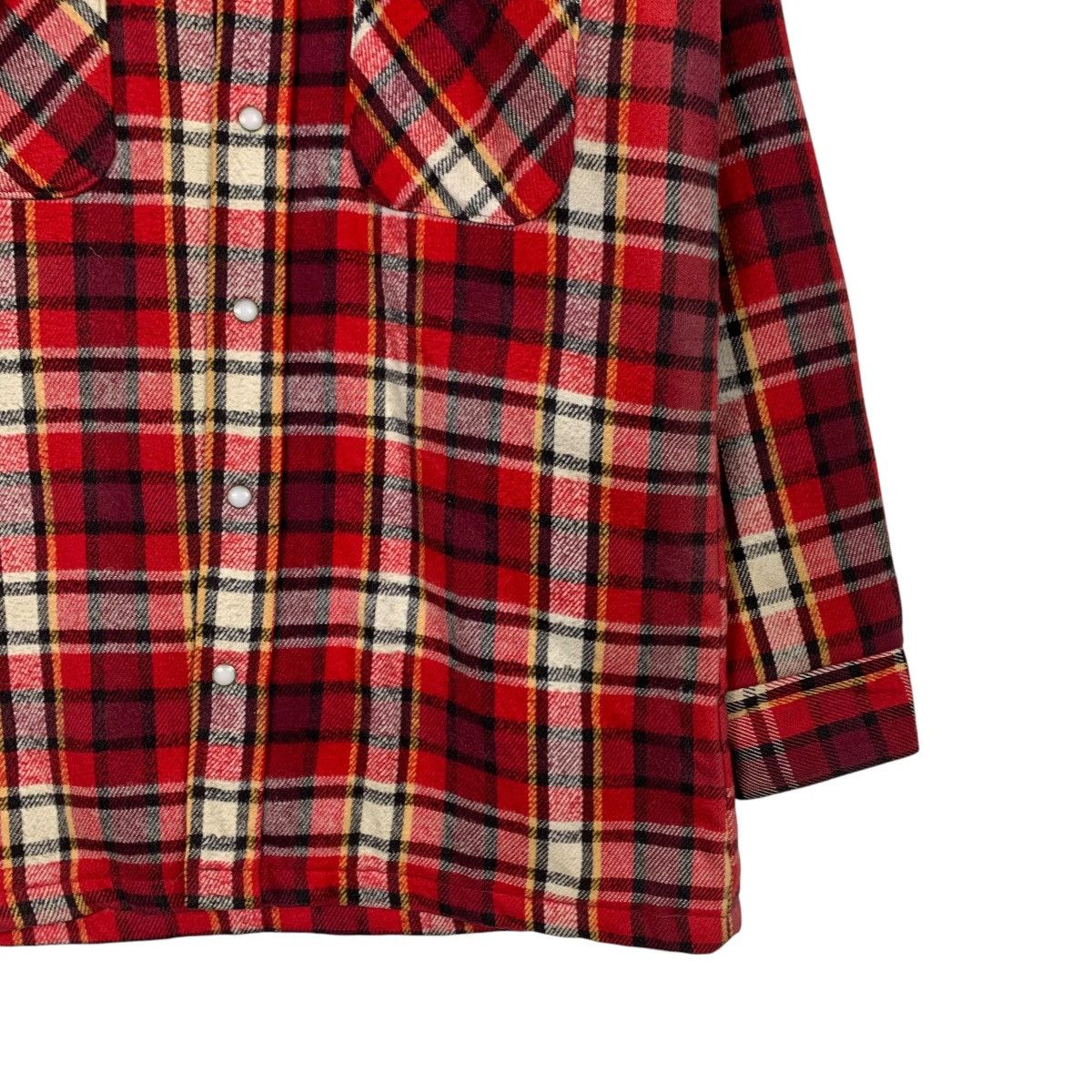 Flannel 90's FIVE BROTHER Red Checked Work Flannel Jacket #2253-C100 Size US M / EU 48-50 / 2 - 4 Thumbnail