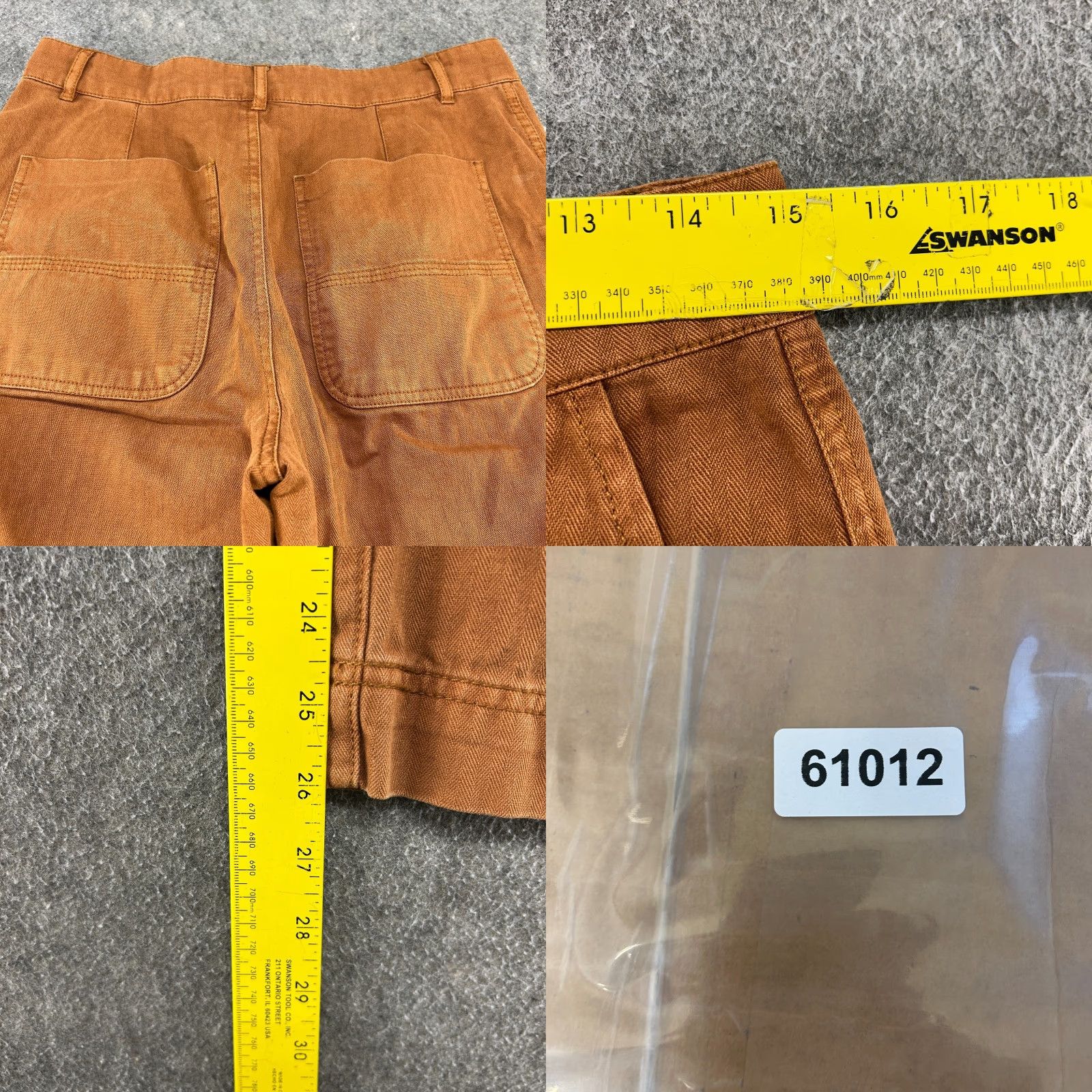Free People Free People Pants Womens 6 Orange Rust Wide Leg Crop Herringbone Sunday Skies Size 28" / US 6 / IT 42 - 8 Thumbnail