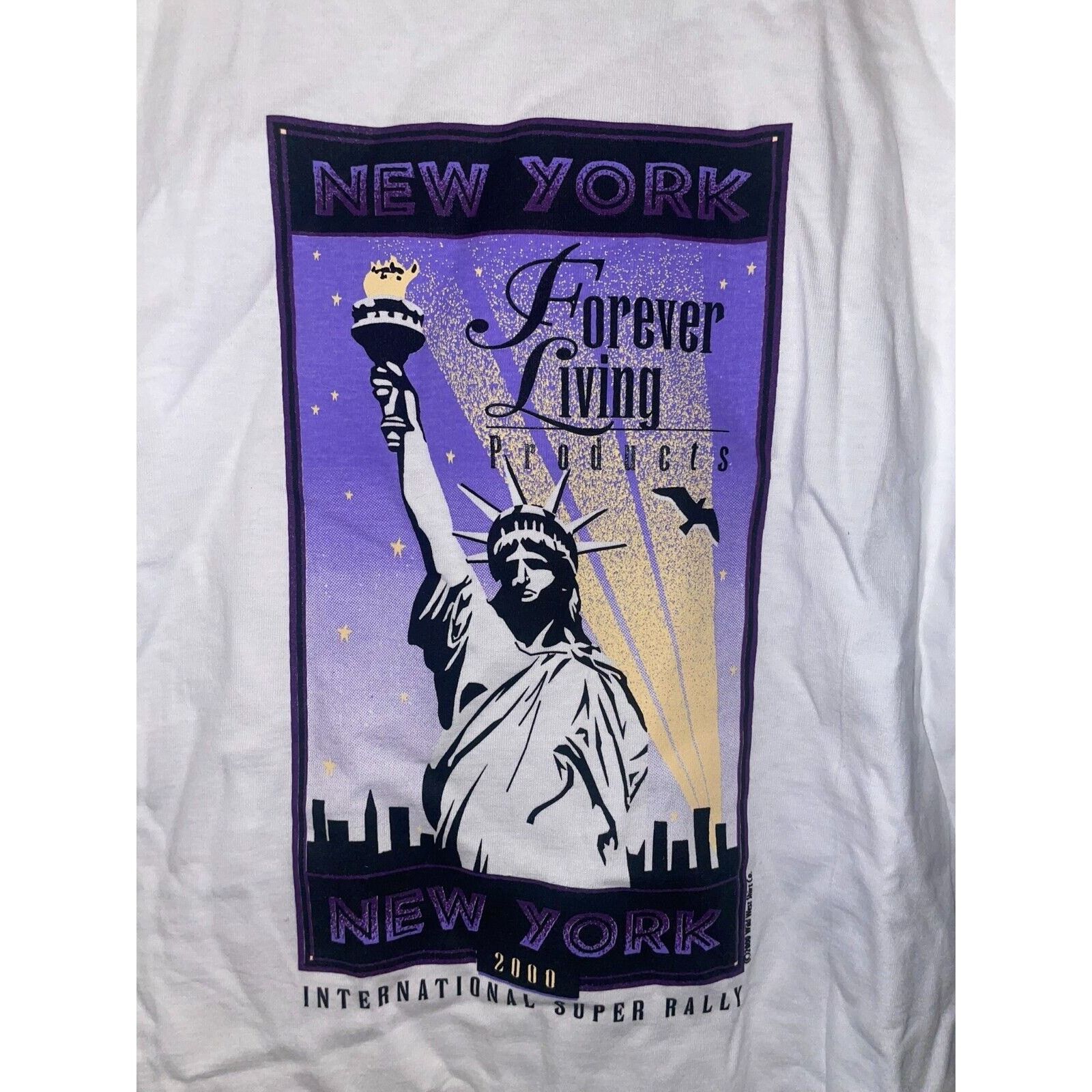 Jerzees Y2K New York Shirt Forever Living Products S White Promo Tee Size US S / EU 44-46 / 1 - 4 Thumbnail