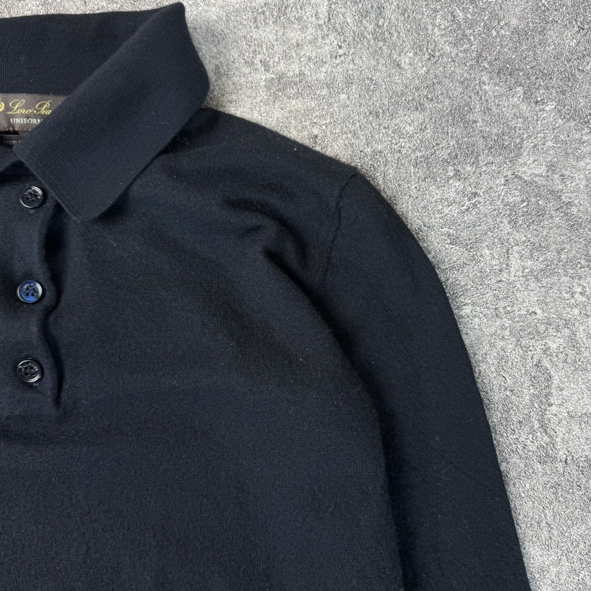 Loro Piana Loro Piana Uniform Black Long Sleeve Cashmere/Silk Polo Size XS / US 0-2 / IT 36-38 - 3 Thumbnail