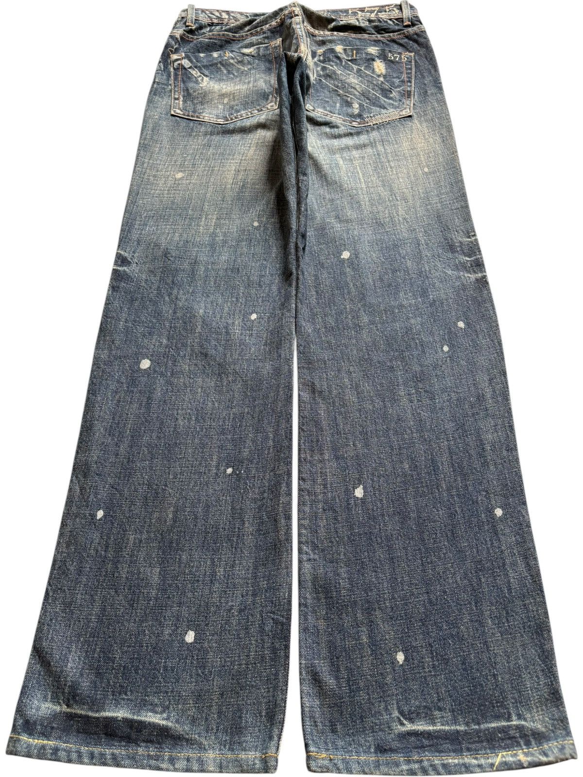 Other Vintage 575 Painted Mud Wash Patch Distress Baggy Jeans Size US 29 - 2 Thumbnail