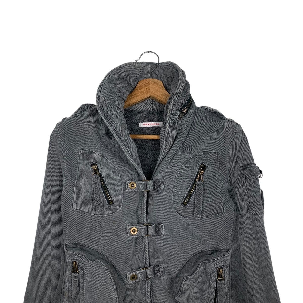 Japan Rags PREFERIR Techwear Cropped Jacket #1802-C16 Size XS / US 0-2 / IT 36-38 - 2 Thumbnail