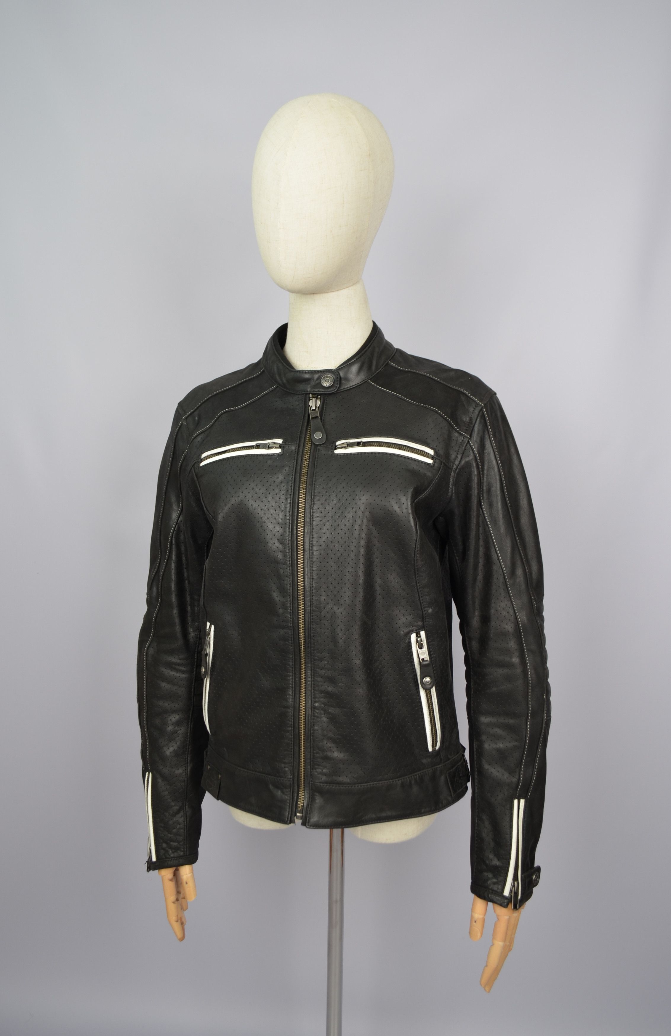 Harley Davidson Harley Davidson Zadar Womens Perforated Leather Biker Jacket Size L / US 10 / IT 46 - 2 Thumbnail