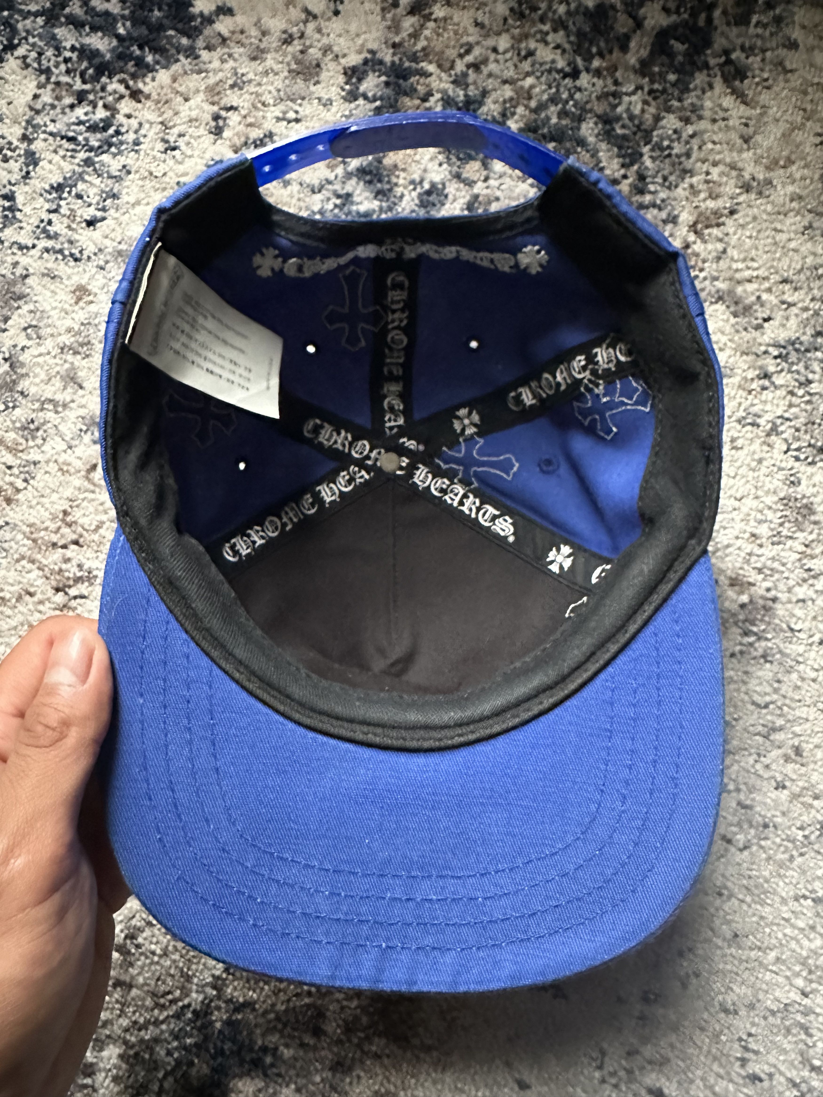Chrome Hearts Chrome Hearts - Leather Cross Patch - Blue Baseball Hat Size ONE SIZE - 9 Thumbnail