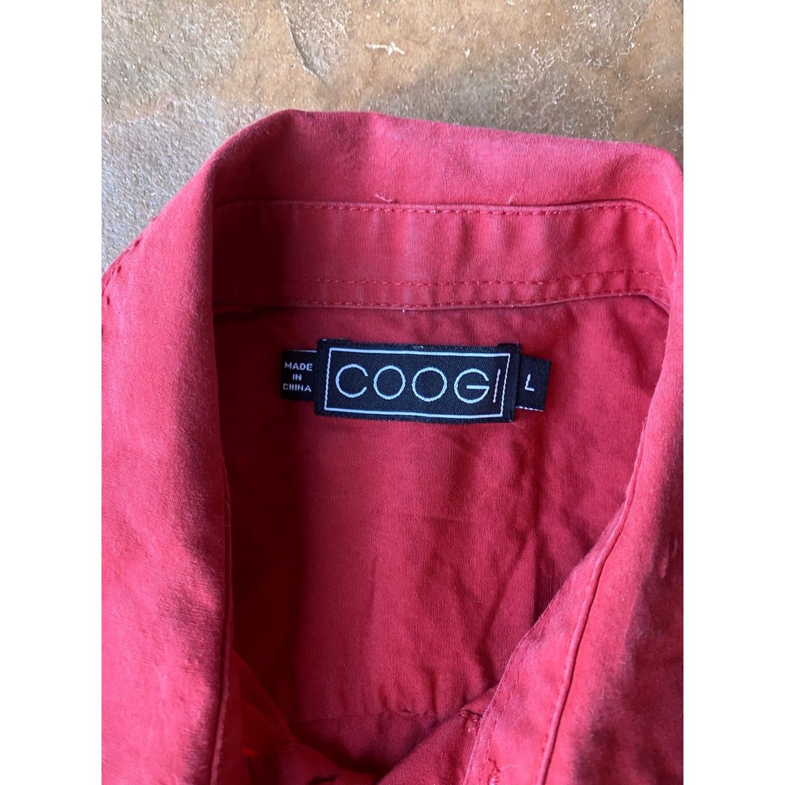 Coogi VINTAGE COOGI Shirt Mens Large Red Hip Hop Pocket Work Button-Up Short Sleeve Collared Size US L / EU 52-54 / 3 - 2 Thumbnail