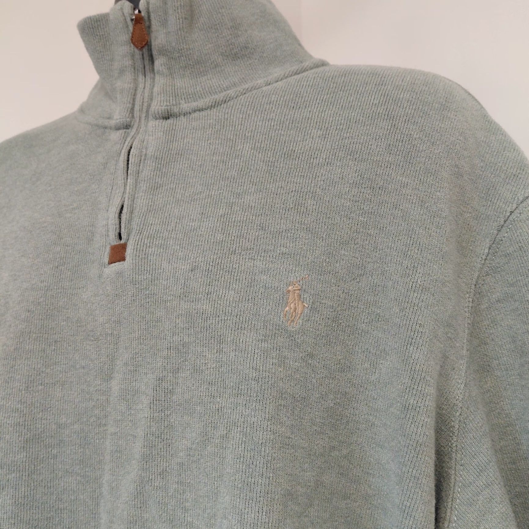 Polo Ralph Lauren Polo Ralph Lauren RL Sweater Men’s XL Gray Long Sleeve 1/4 Zip 100% Cotton Casual Golf City Classic USA Mens Pullover Knit Size US XL / EU 56 / 4 - 4 Thumbnail