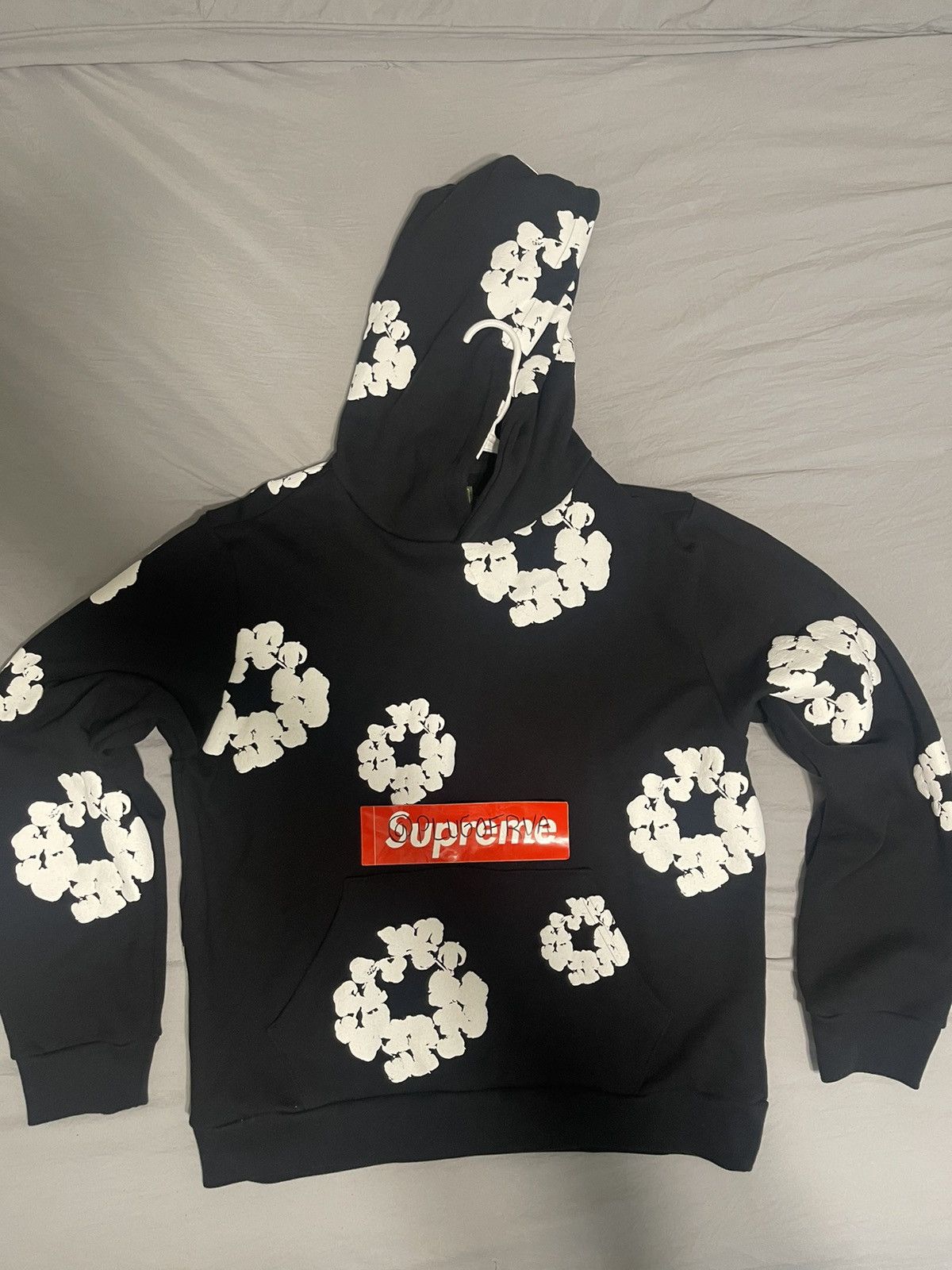 image of Denim Tears Cotton Wreath Black Hoodie Size Xl, Men's