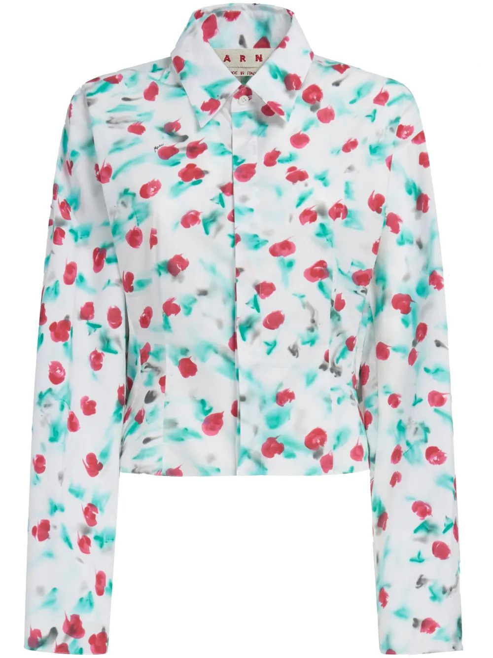 oc11z0525 Floral Print Cotton Shirt in Multicolor
