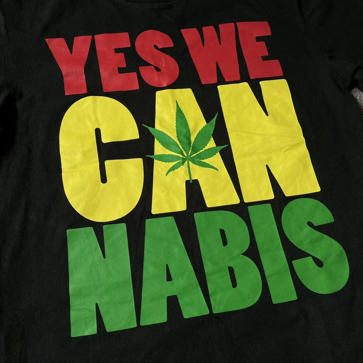 Vintage Vintage Y2K Graphic Tee Cannabis Print Faded Black Punk L Size US L / EU 52-54 / 3 - 6 Thumbnail
