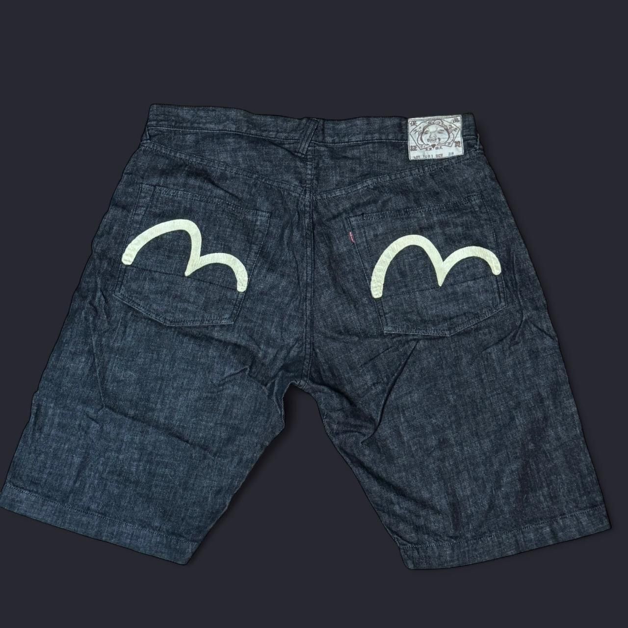 Evisu Dark Blue Denim Shorts