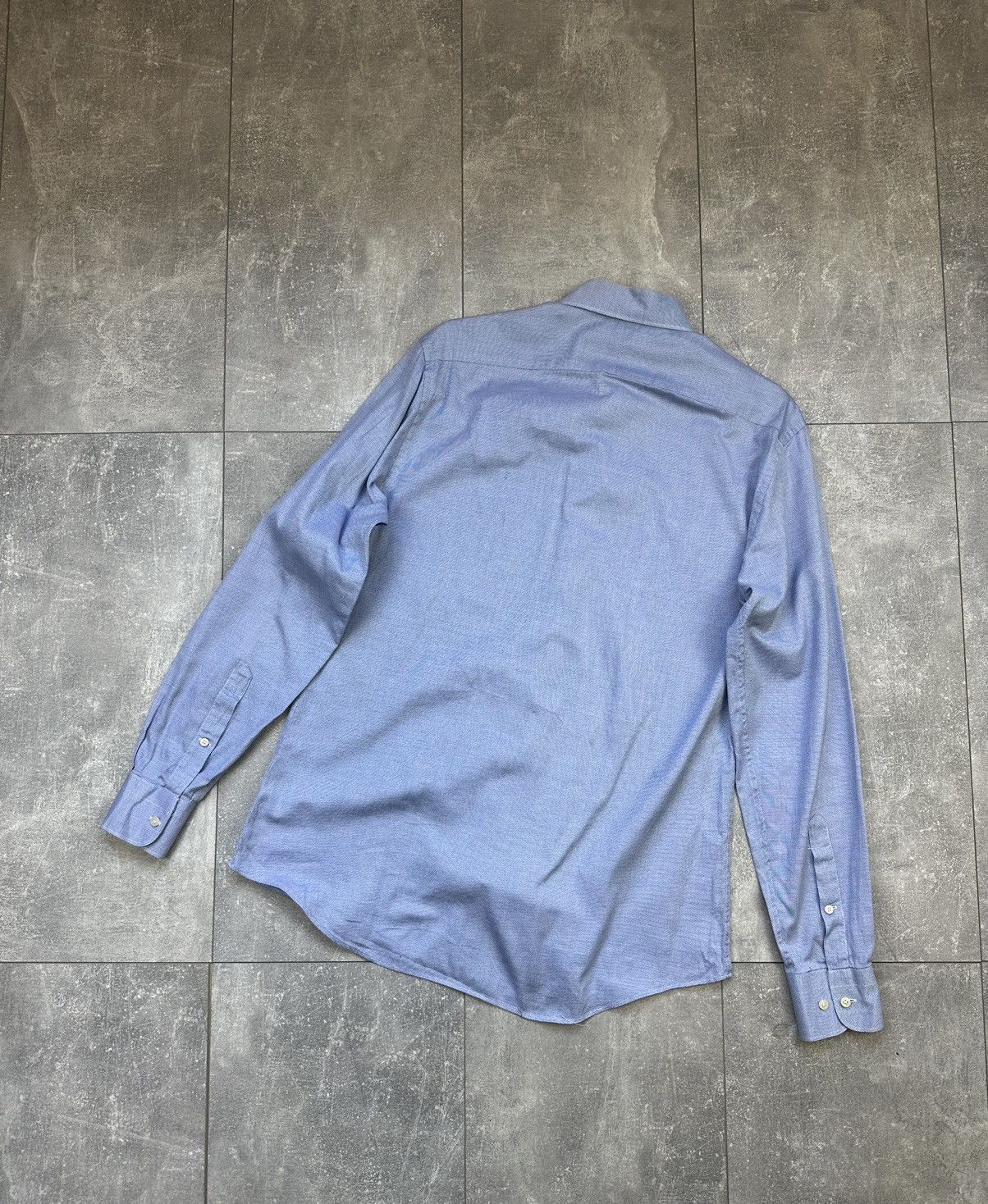 Vintage Suitsupply Luxury Blue Cotton Shirts Button Up Size US L / EU 52-54 / 3 - 3 Thumbnail