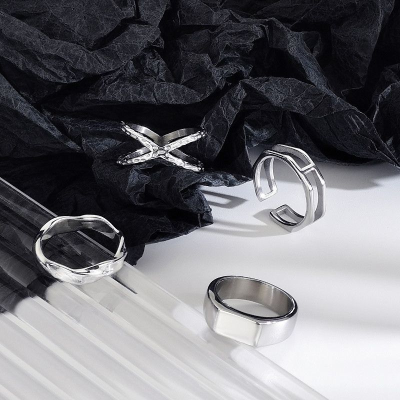 Jewelry X Modern Jewelry Rings Open Size Chrome Ring (Size 7-13) Size ONE SIZE - 2 Thumbnail