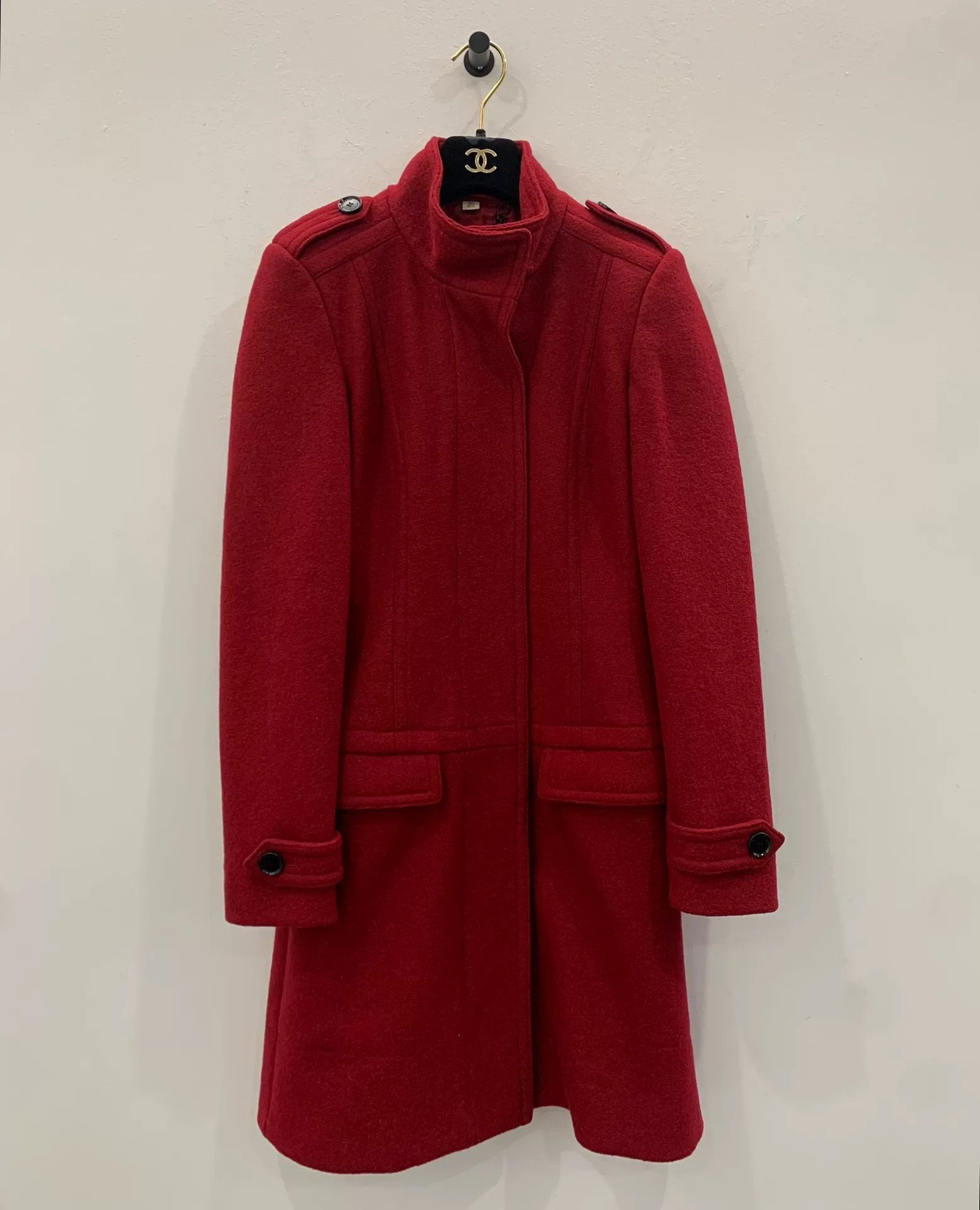 Burberry Burberry Red Women's Wool Coat Size XXS / US 00 / IT 34 - 1 Thumbnail
