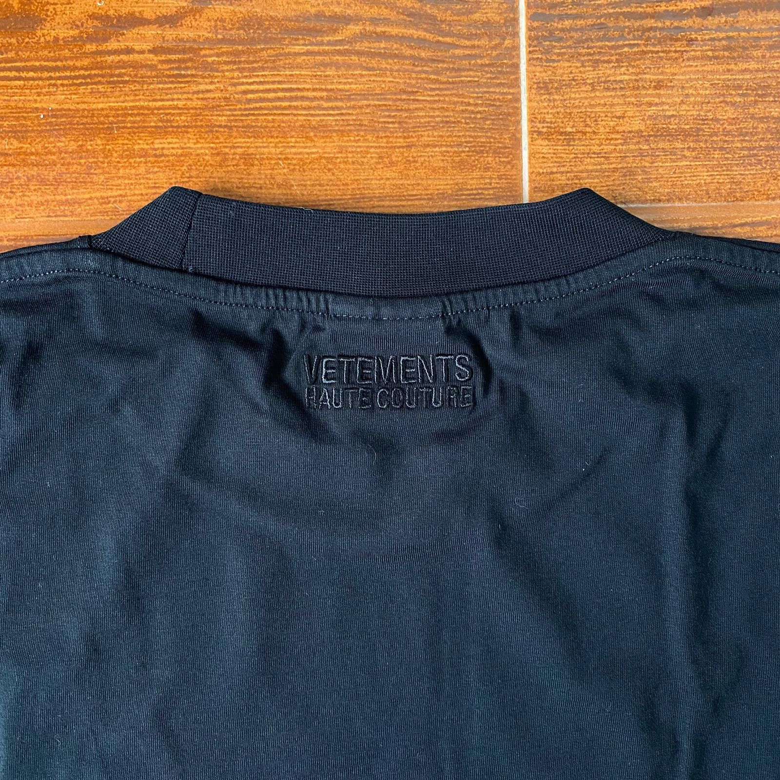 Vetements Black Haute Couture Logo Oversized T-Shirt Size US M / EU 48-50 / 2 - 10 Thumbnail