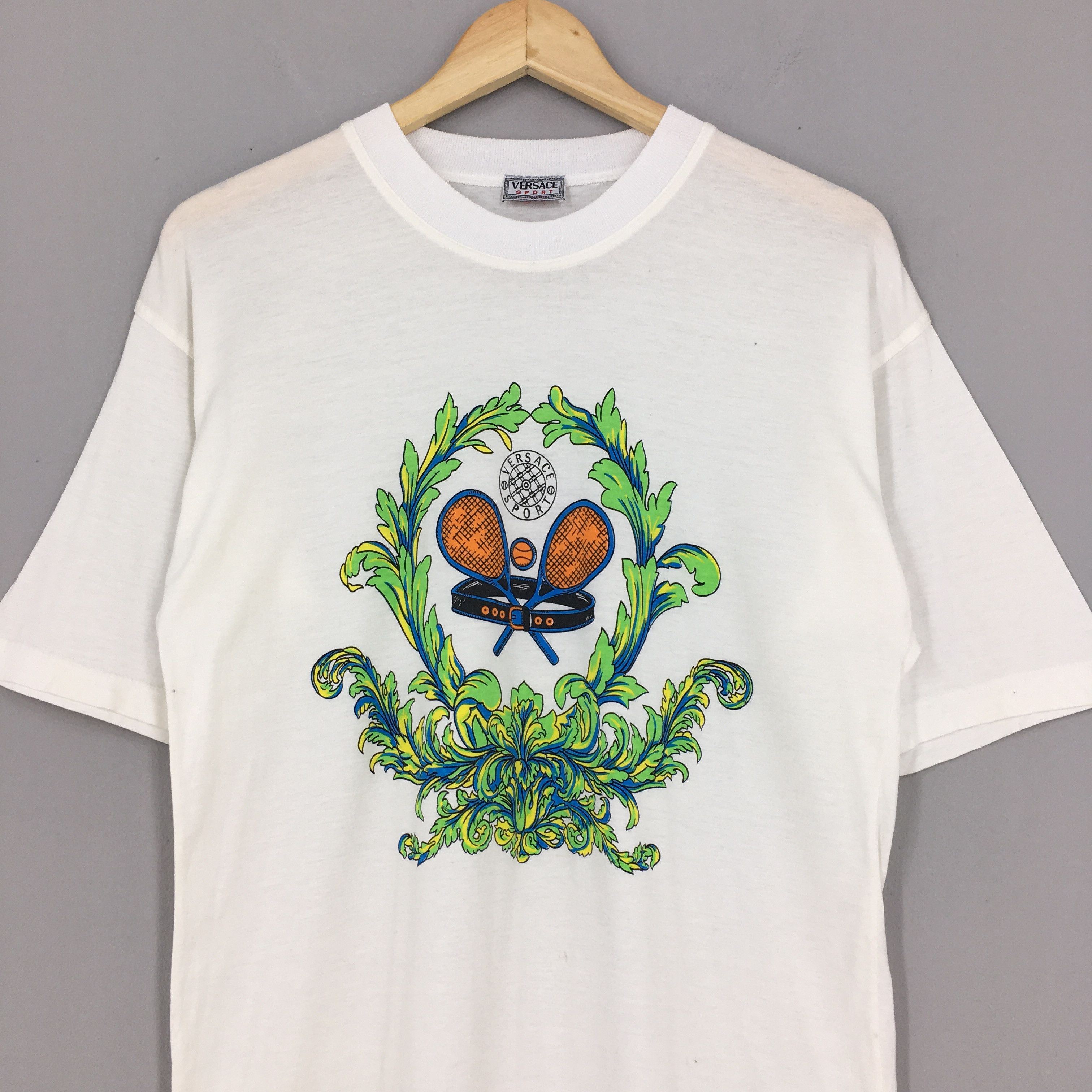 Versace × Versace Jeans Couture × Vintage Vintage Versace Sport Tennis White Tshirt Small Size US S / EU 44-46 / 1 - 2 Thumbnail