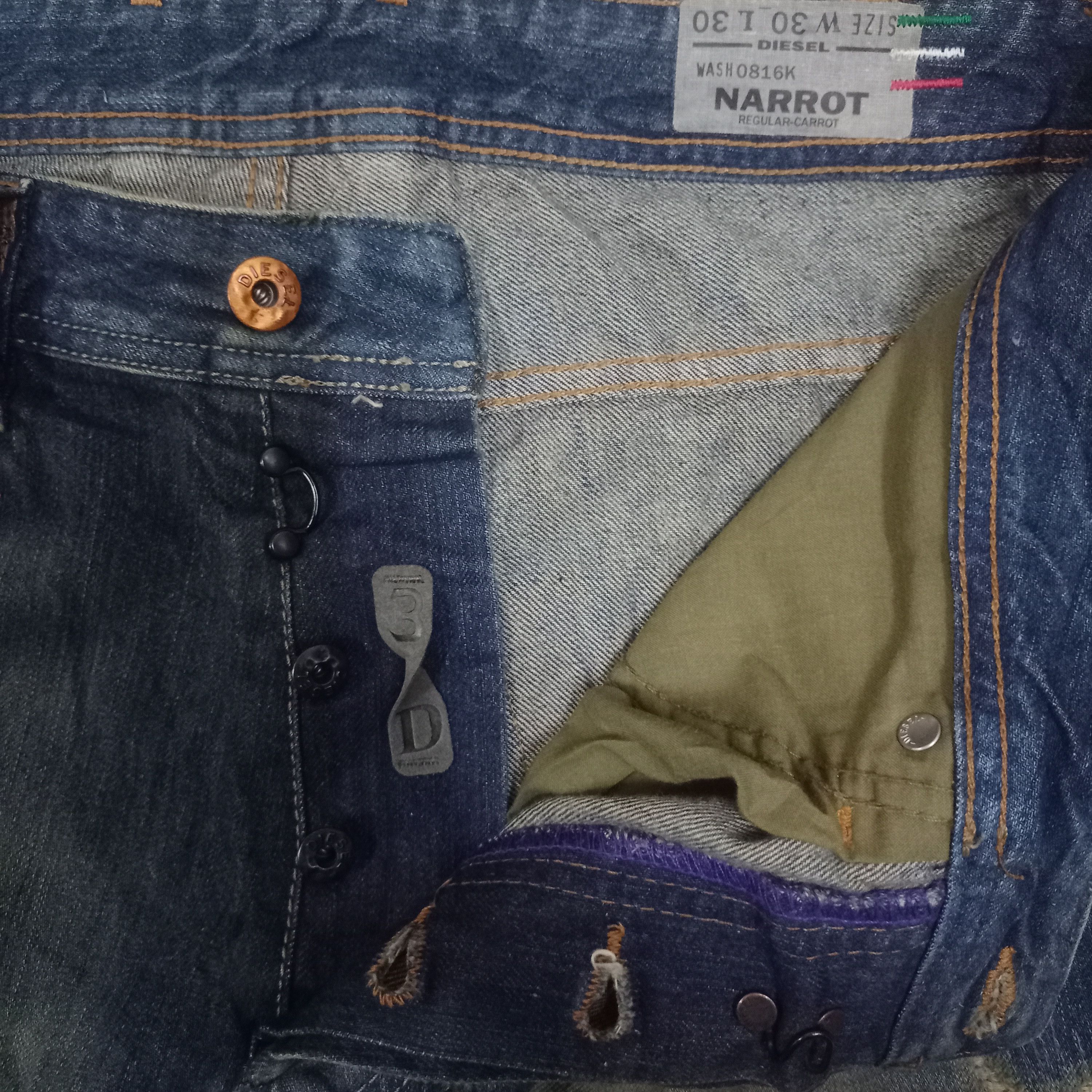 Diesel Vintage Diesel Narrot Mud Wash Boro Style Distressed Jeans Size US 33 - 3 Thumbnail