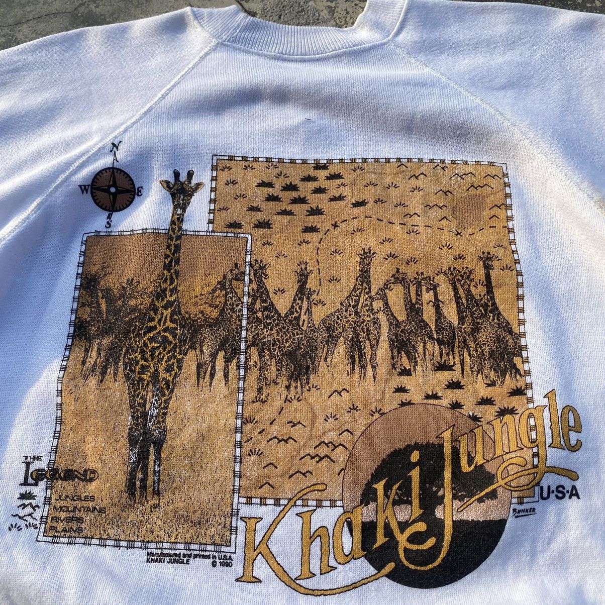 Vintage 90’ Khaki Jungle sweatshirt SGW004 Size US M / EU 48-50 / 2 - 2 Thumbnail
