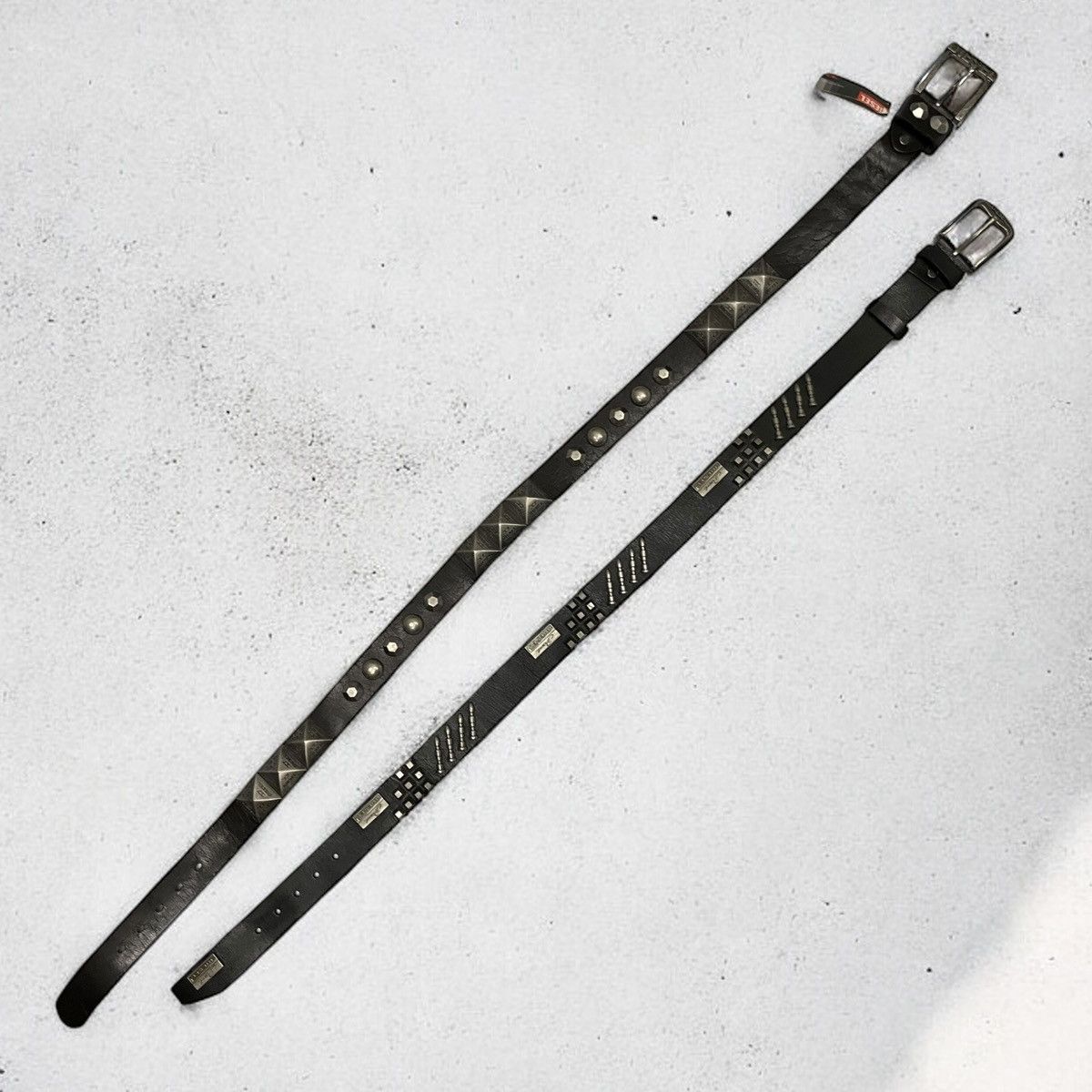 Diesel × Japanese Brand × Vintage Diesel Archive Vintage Leather Punk Rivet Belt Size ONE SIZE - 5 Thumbnail