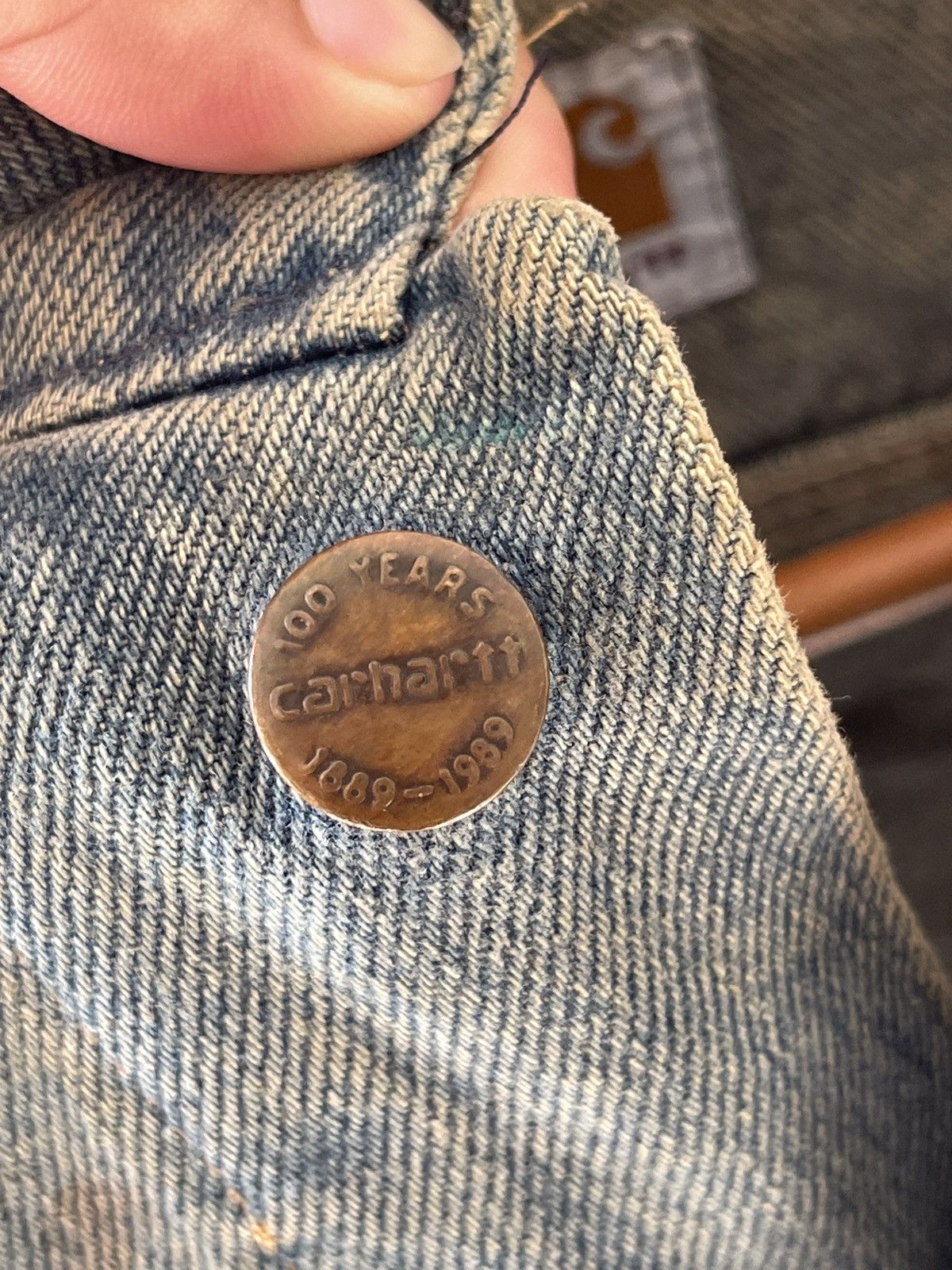 Carhartt × Vintage 1889-1989 100year Carhartt Denim Jacket Size US S / EU 44-46 / 1 - 12 Thumbnail