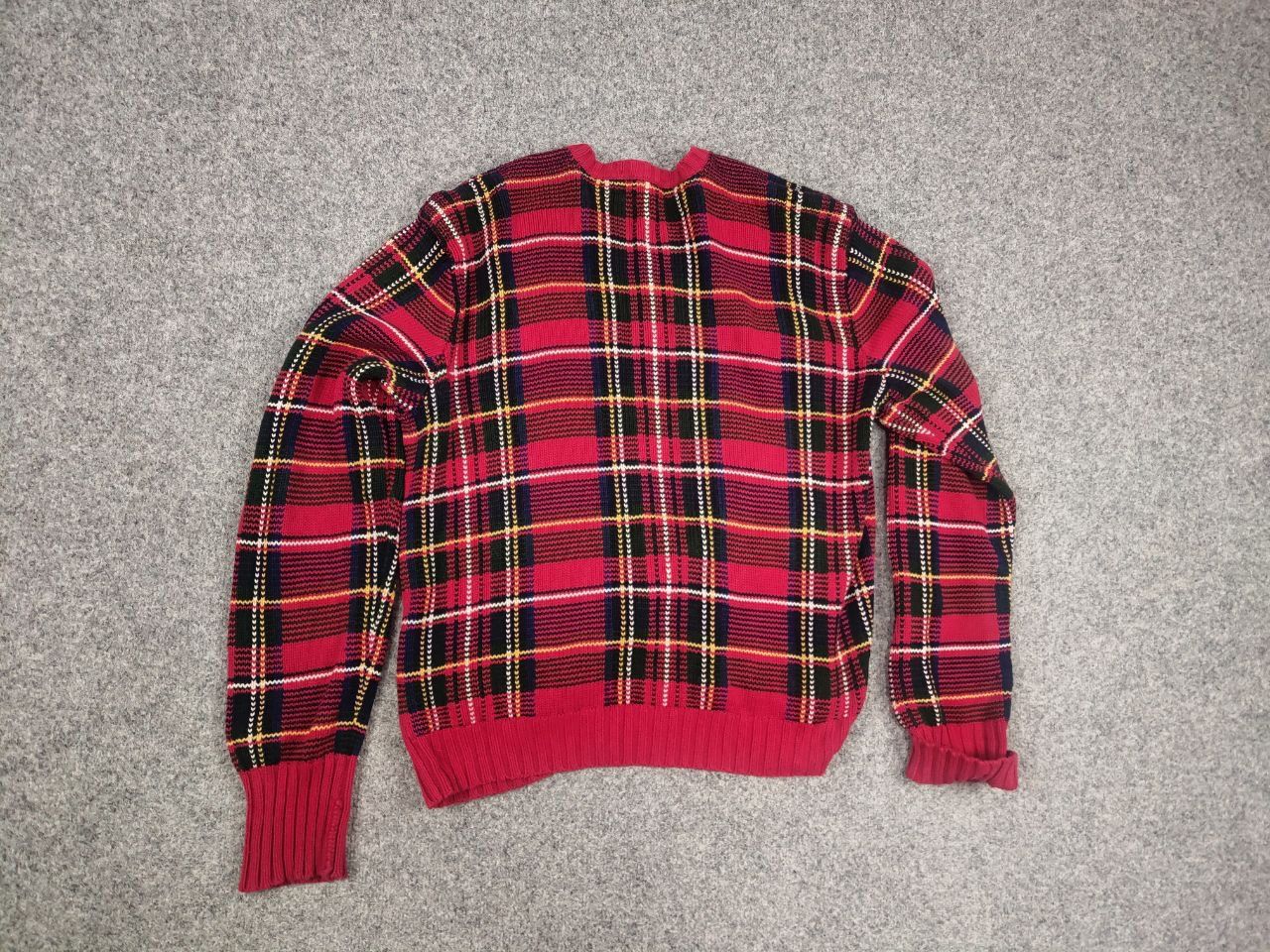 Polo Ralph Lauren Rare Vintage Polo Ralph Lauren Knit Sweater Plaid Red Tartan Size US XL / EU 56 / 4 - 10 Thumbnail