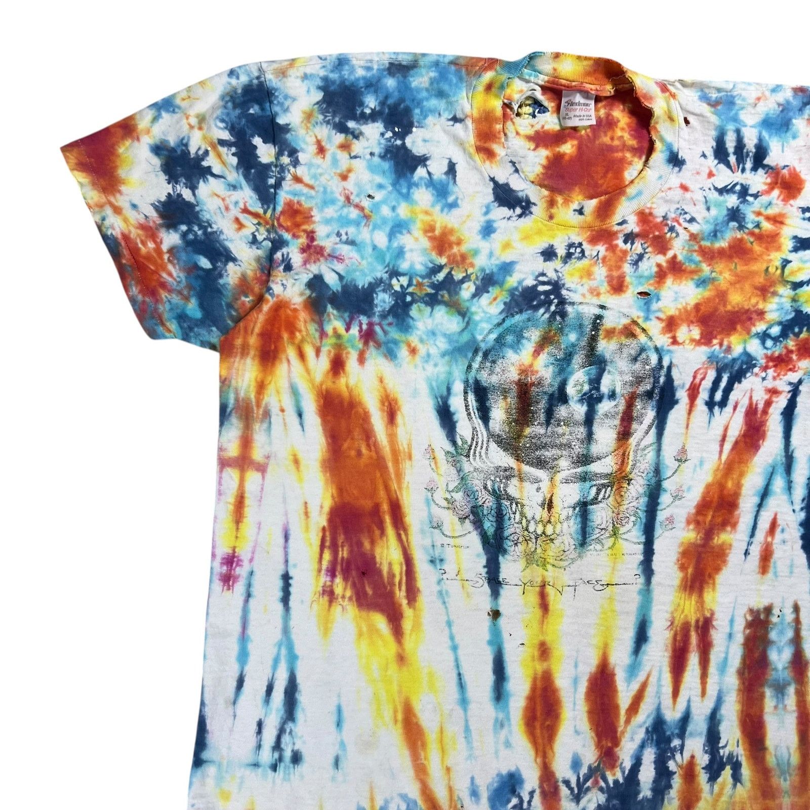 Band Tees × Grateful Dead × Vintage 1980s Grateful Dead Space Your Face tie dye faded band tee Size US XL / EU 56 / 4 - 4 Thumbnail