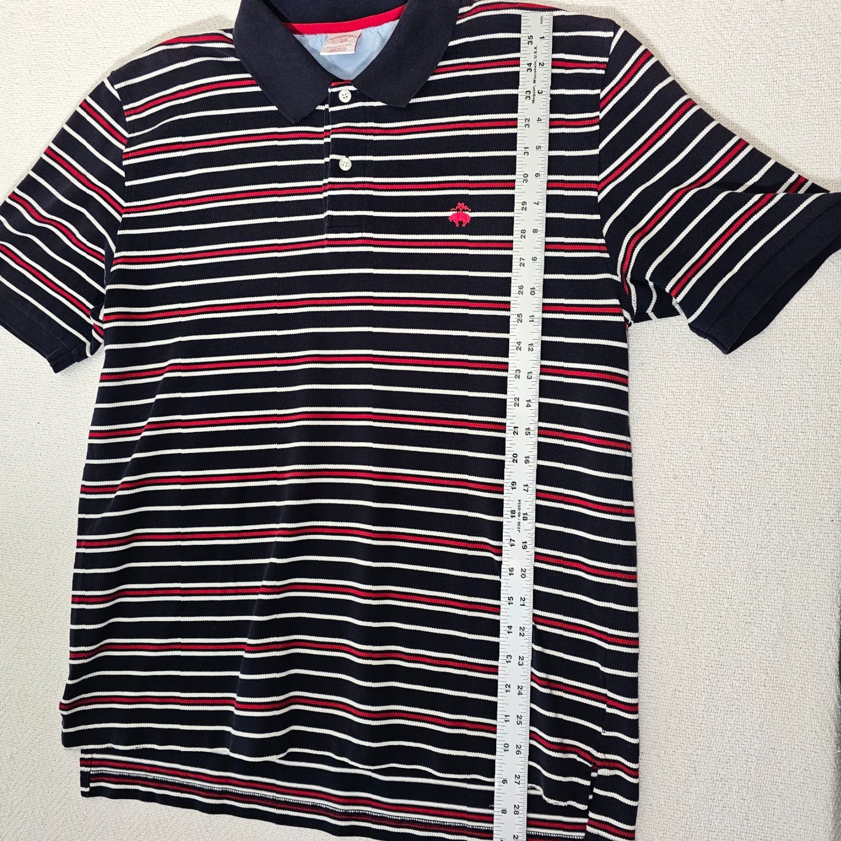 Brooks Brothers BROOKS BROTHERS 1818 Performance Polo Shirt Men's Large Blue Striped Regular Fit Size US L / EU 52-54 / 3 - 4 Thumbnail